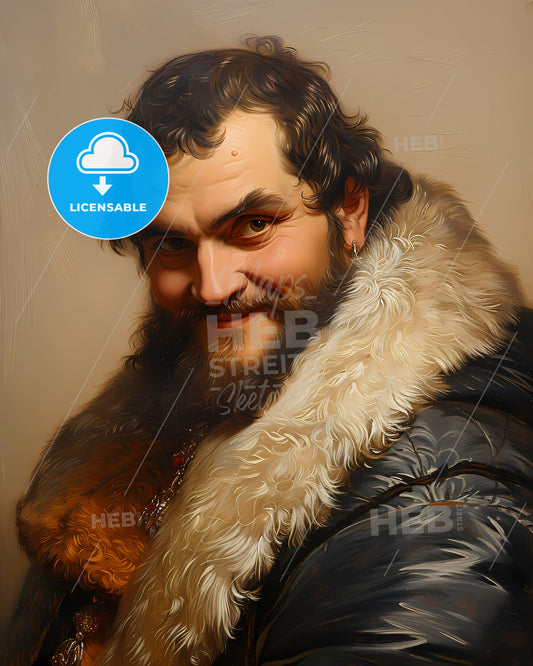 Ivan, the Terrible, 1530 - 1584, a man with a beard and a fur collar