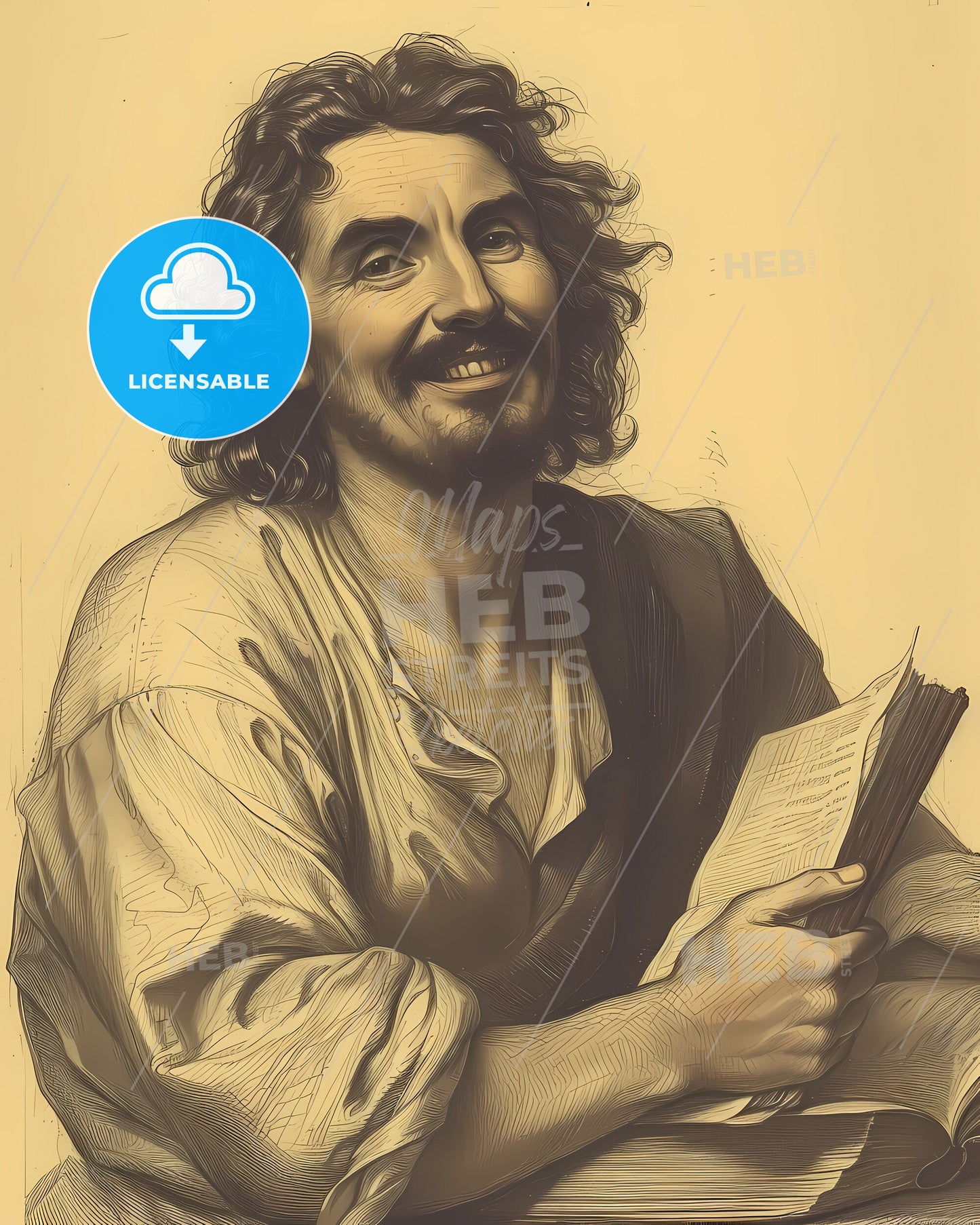 Sir Thomas, Browne, 1605 - 1682, a man holding a book