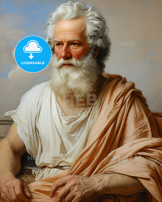 Thales, c. 624-623 BC - c. 546-545 BC, a man with a white beard