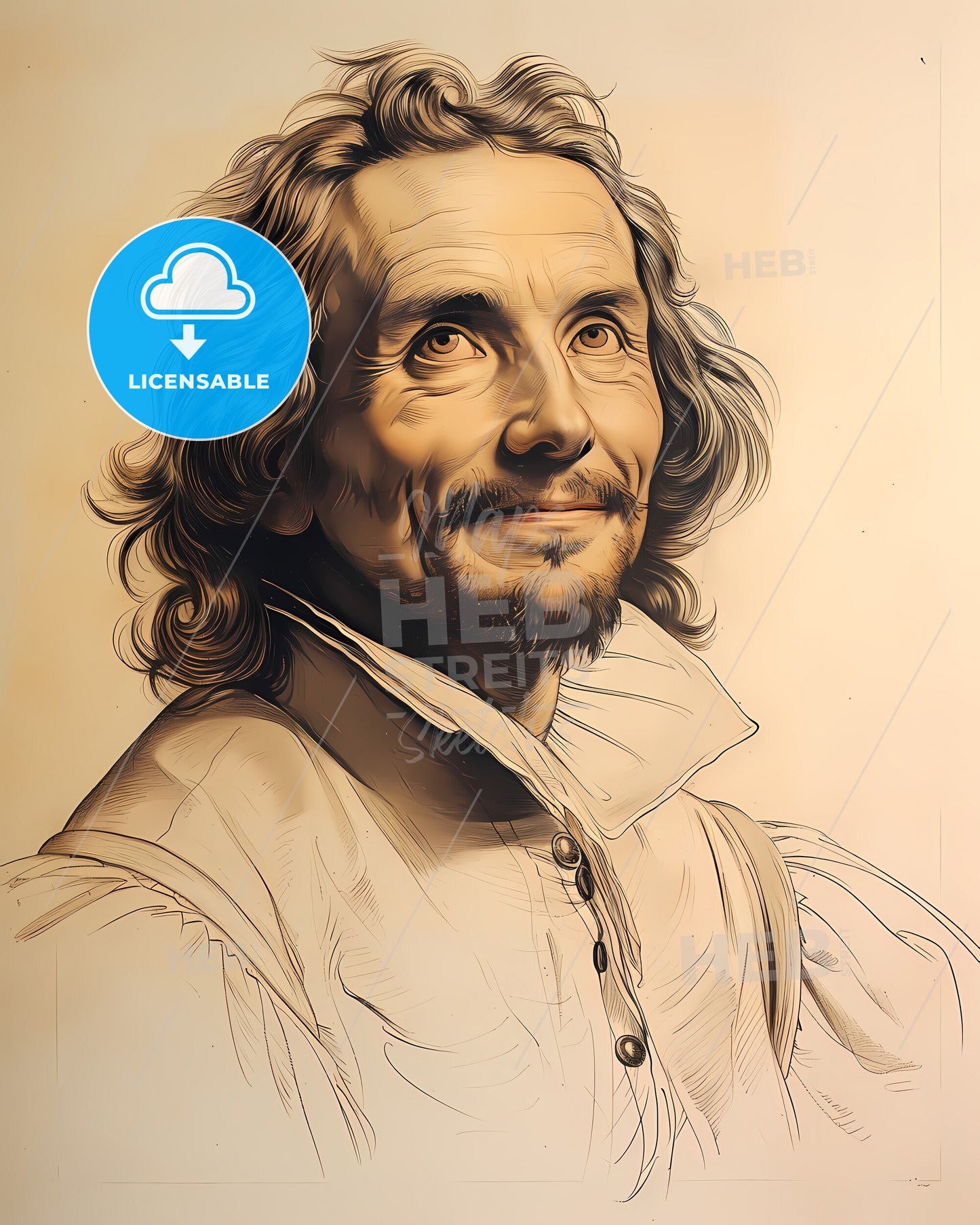 Johannes, Gutenberg, c. 1400 - 1468, a drawing of a man