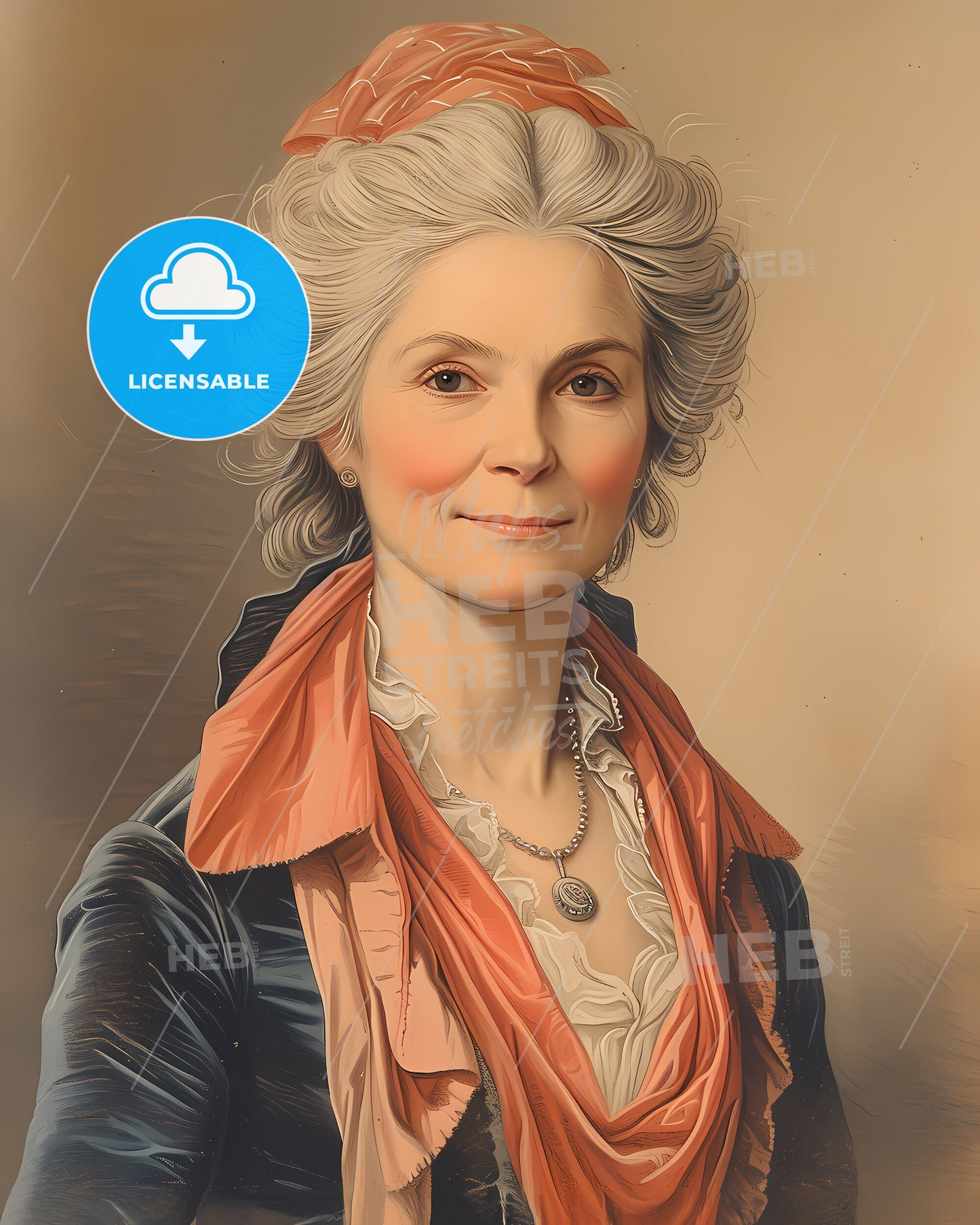 Maria, Gaetana Agnesi, 1718 - 1799, a woman with a large white hair and a red bow