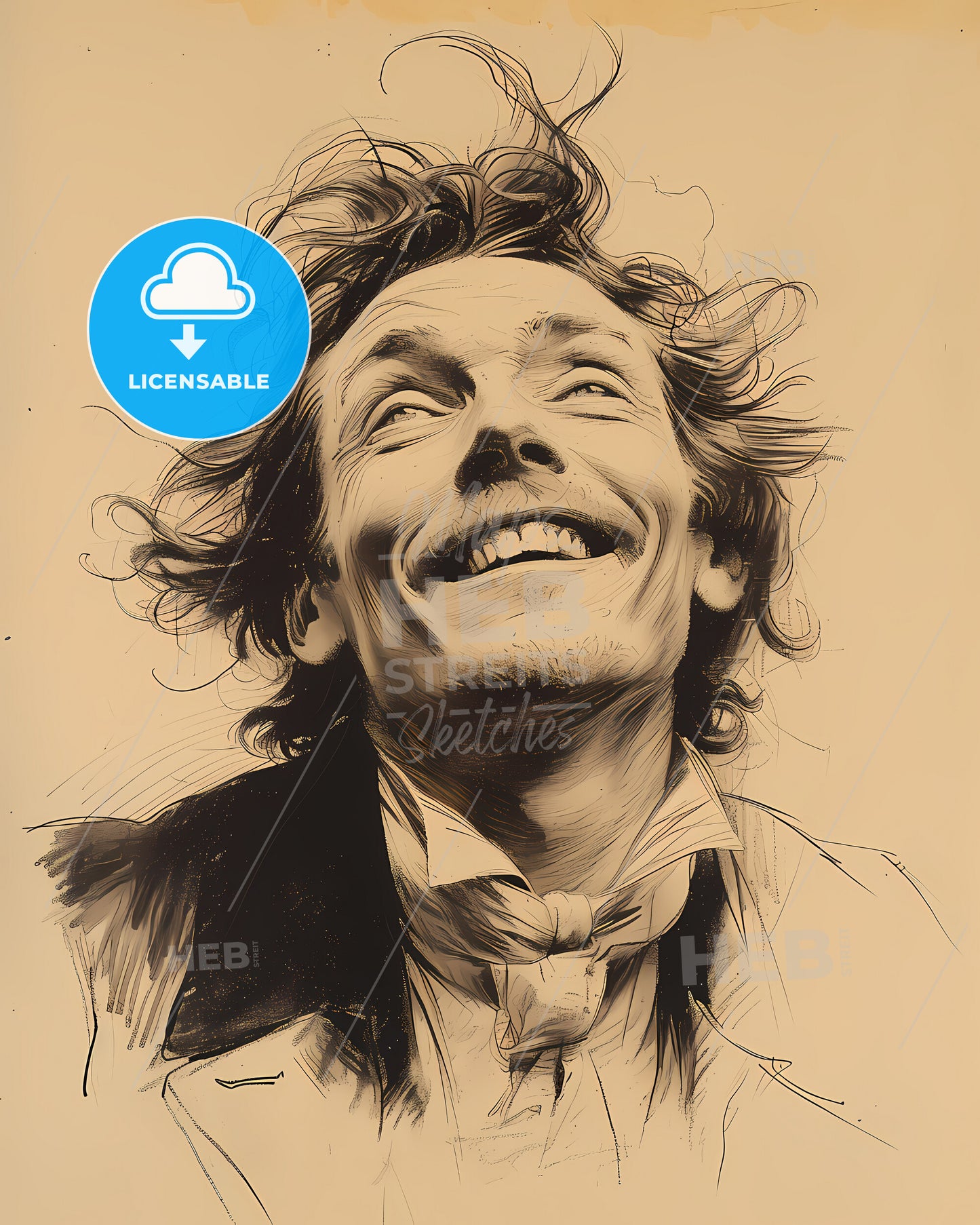 Charles, Baudelaire, 1821 - 1867, a drawing of a man smiling