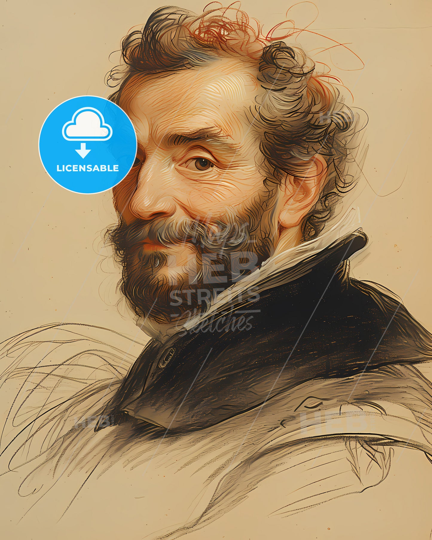 Sebastián, Vizcaíno, 1548 - 1624, a man with a beard