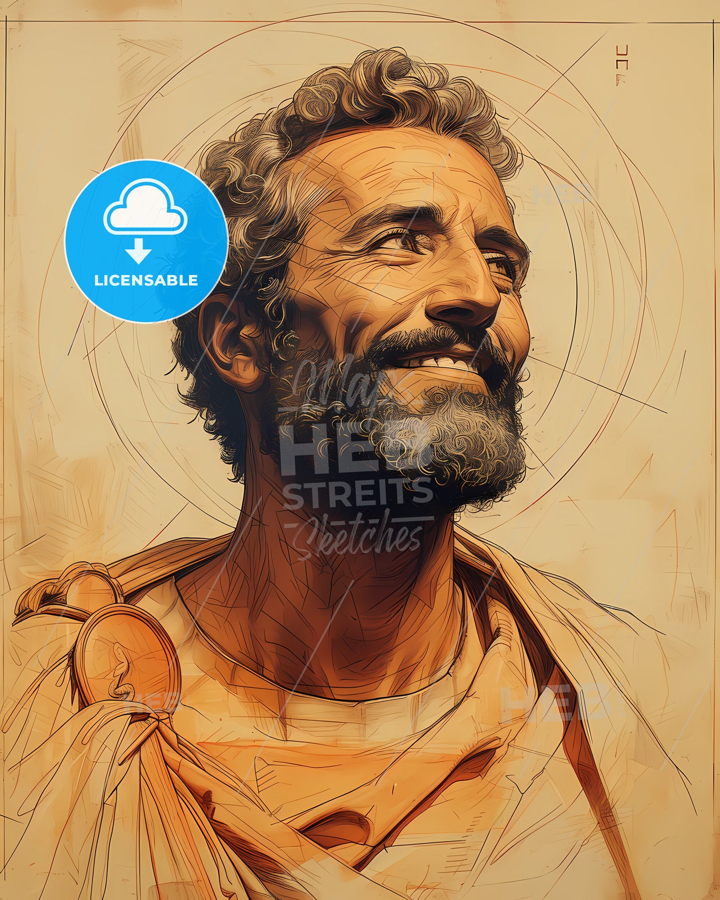 Hannibal, 247 BCE - 183/181 BCE, a man with beard and mustache smiling