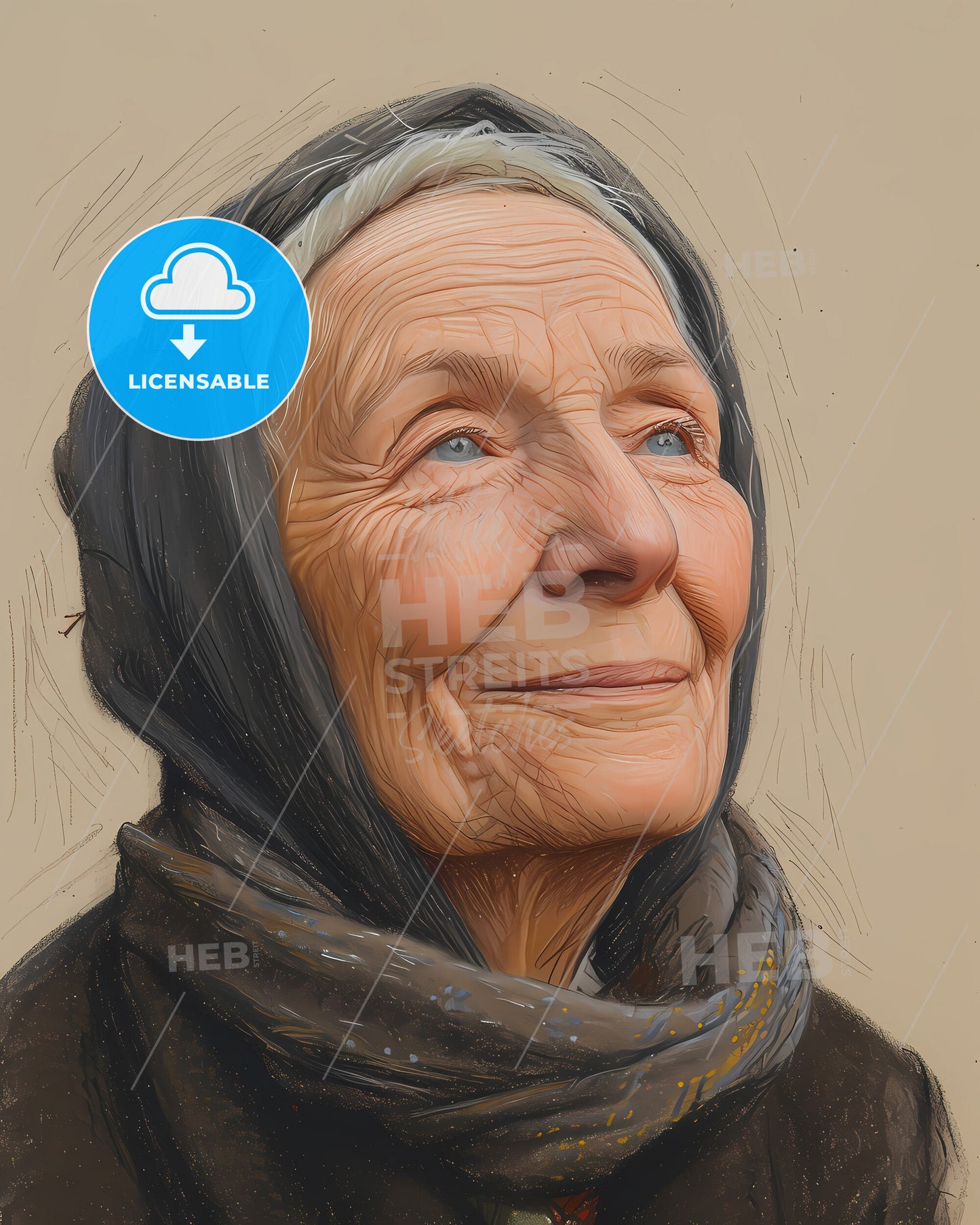 Mary, Astell, 1666 - 1731, a woman with a scarf around her head