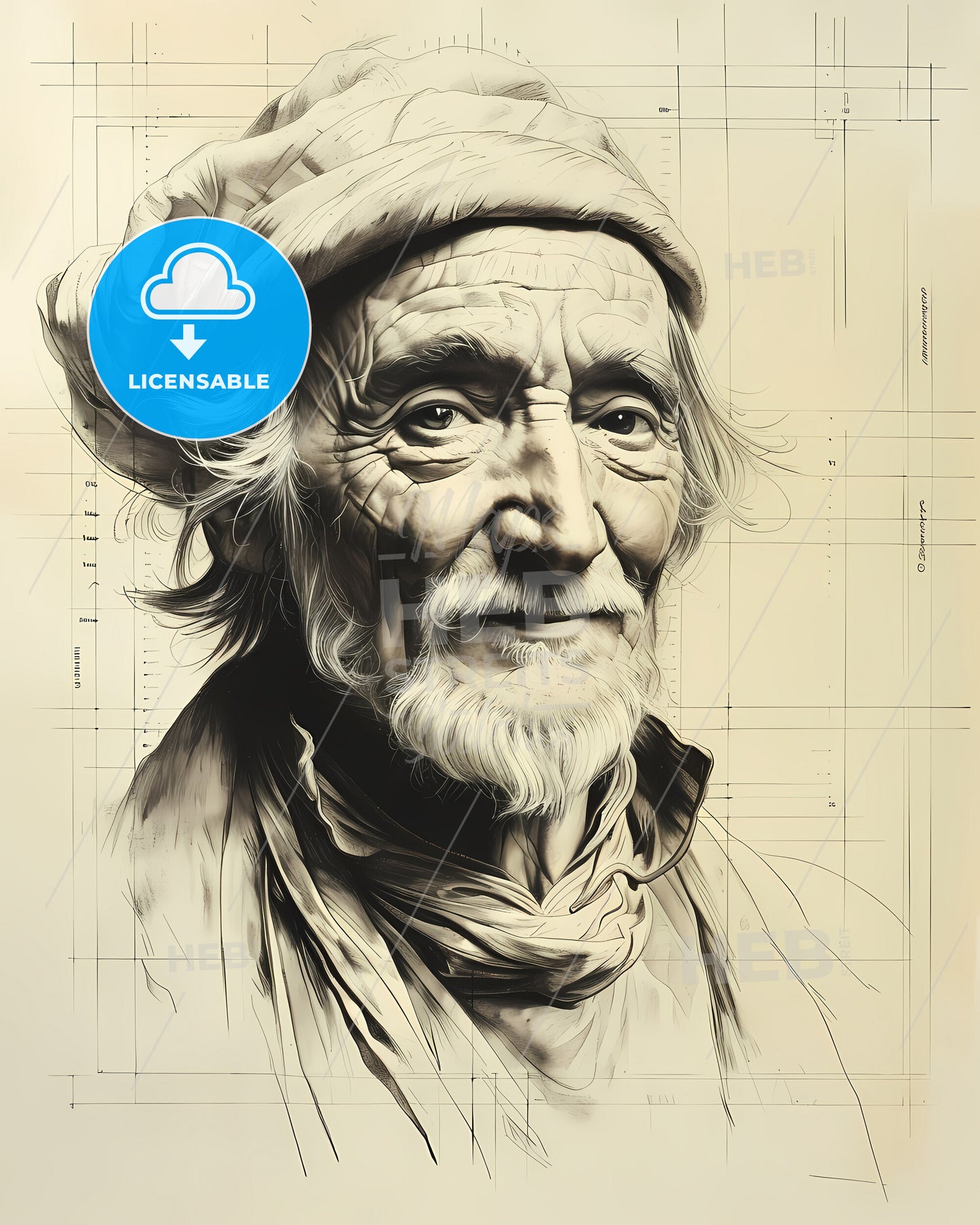 Giovanni Pico della , Mirandola, 1463 - 1494, a drawing of a man