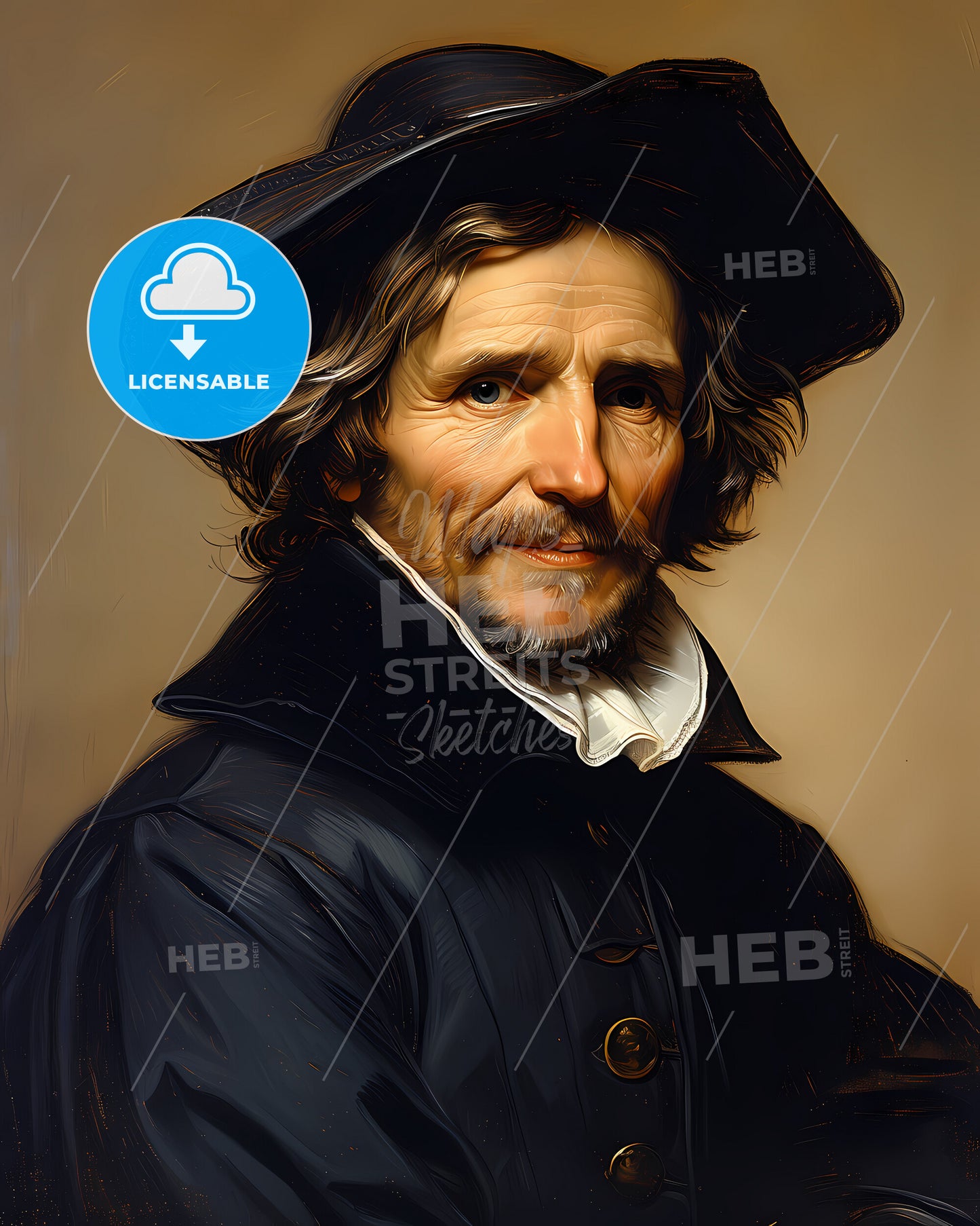 John, Hawkins, 1532 - 1595, a man wearing a hat