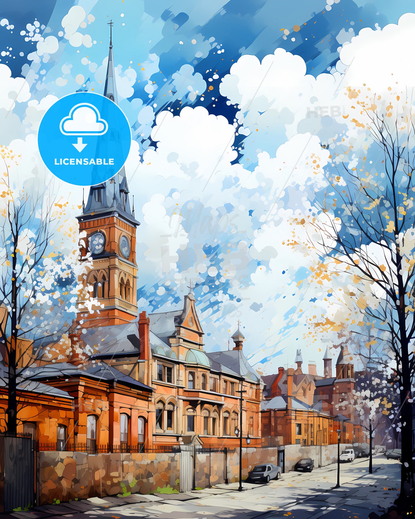 Derby, East Midlands, a building with a clock tower