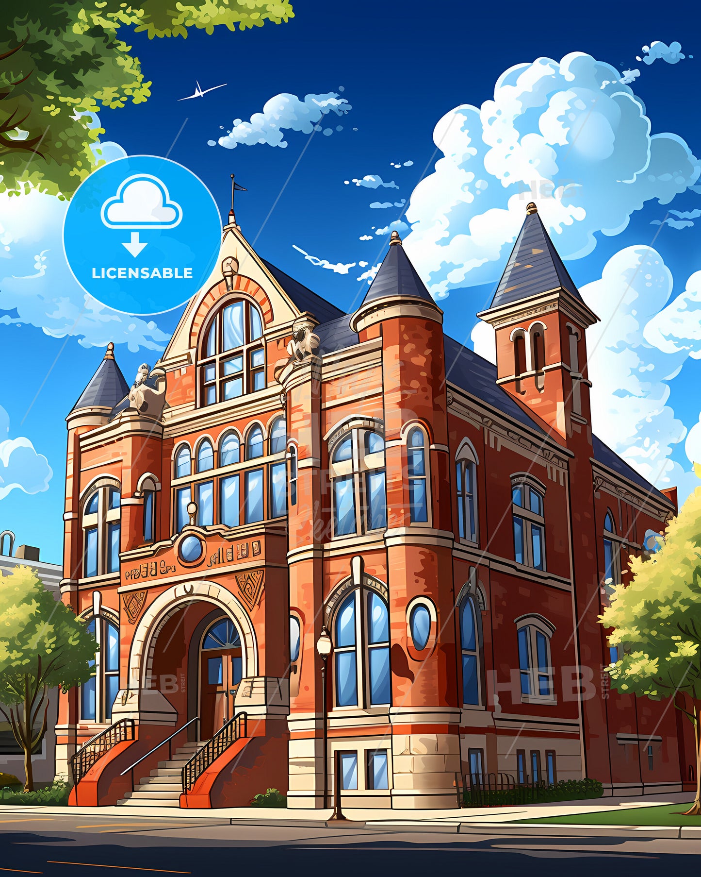 Harlingen, Texas, a building with trees and blue sky