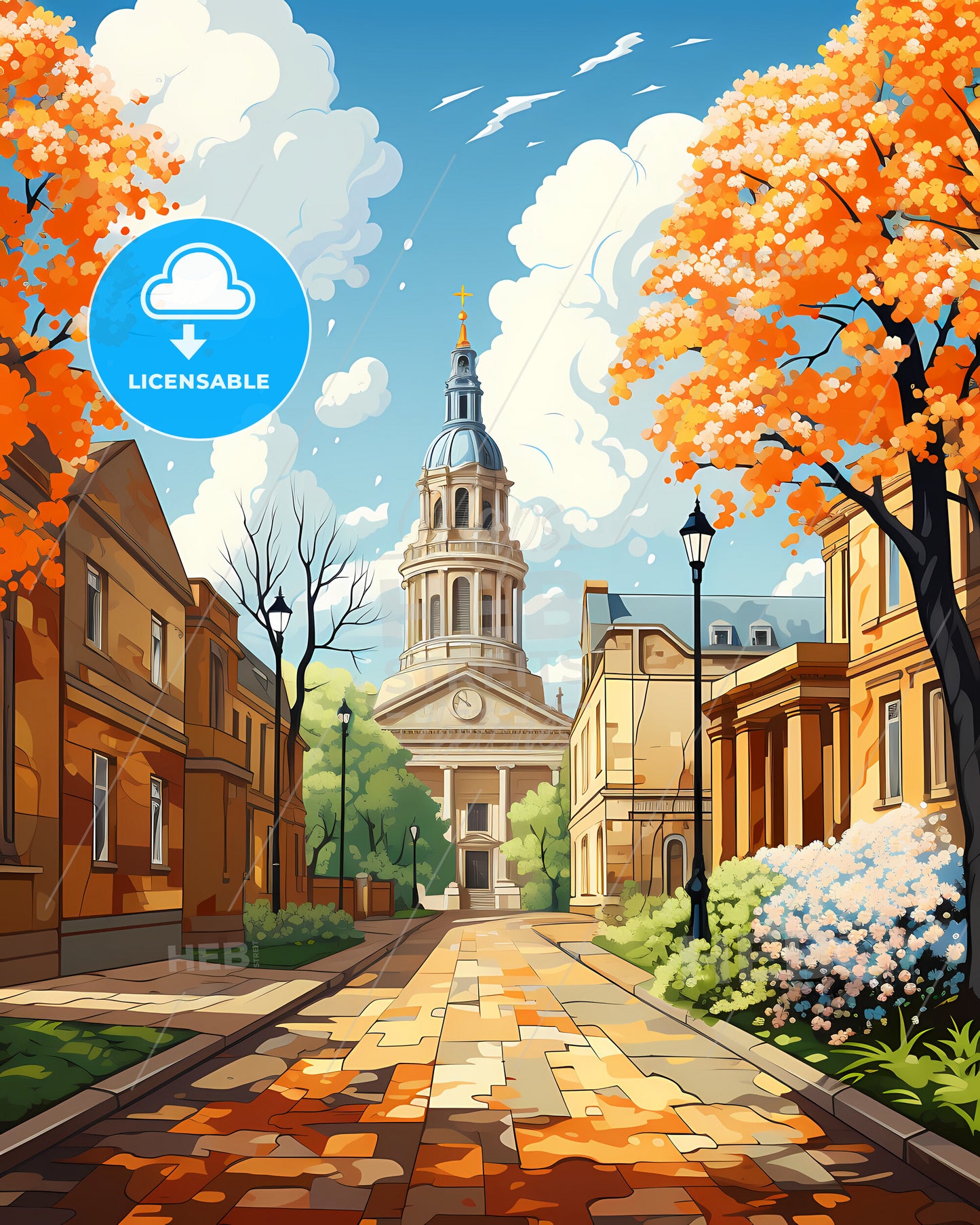 Leicester, East Midlands, a street with trees and a building