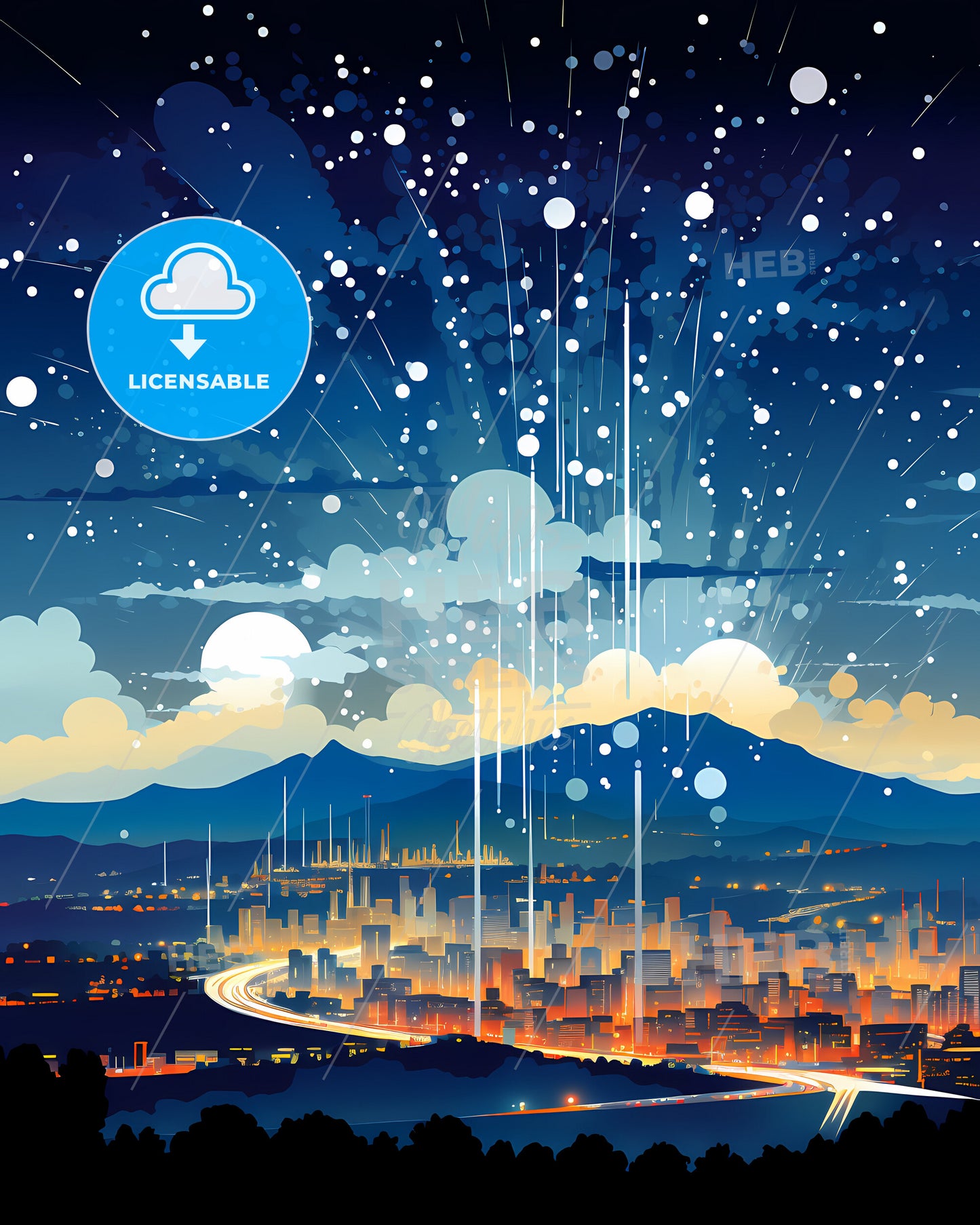 Aktobe, Kazakhstan, a city with lights and mountains in the background