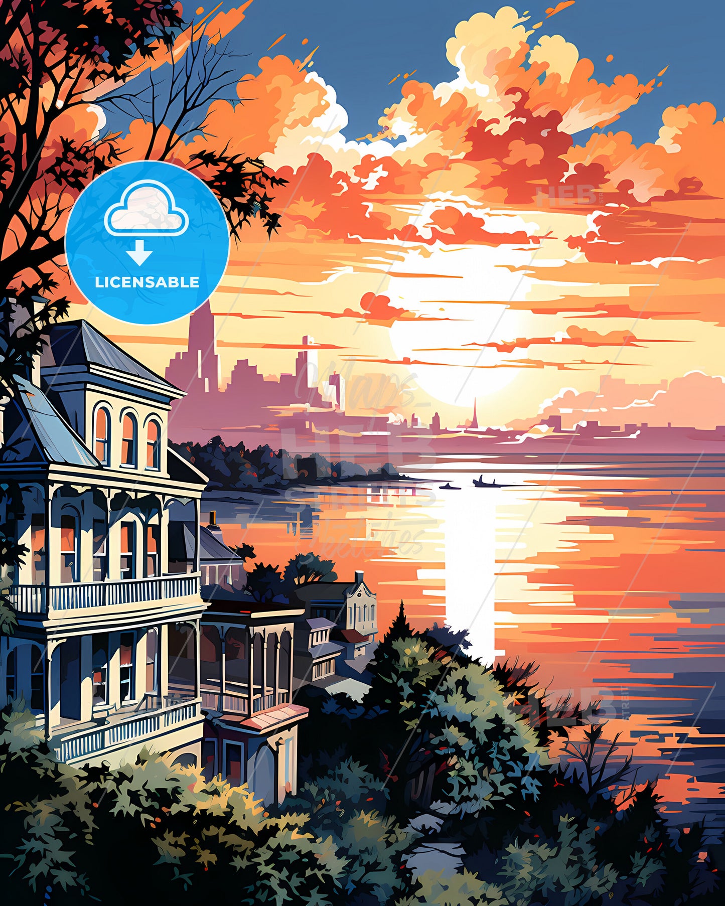 Charleston, South Carolina, a building next to a body of water