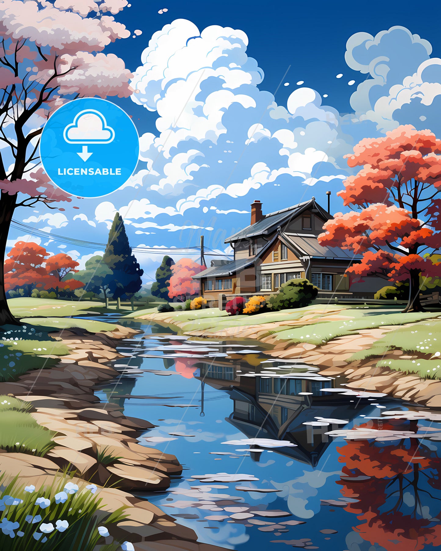 Ede, Netherlands, a house near a river