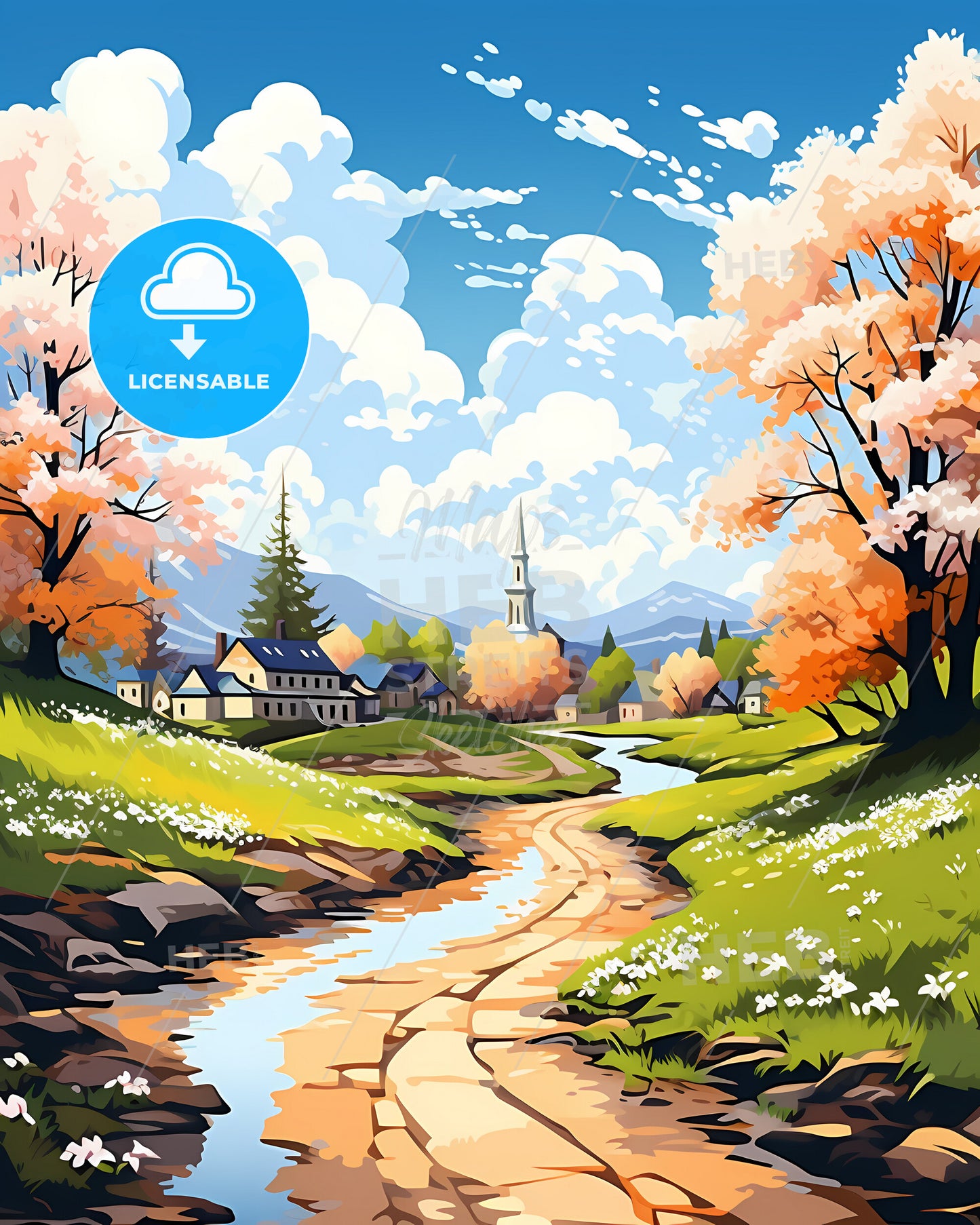 Fredrikstad, Norway, a river running through a village