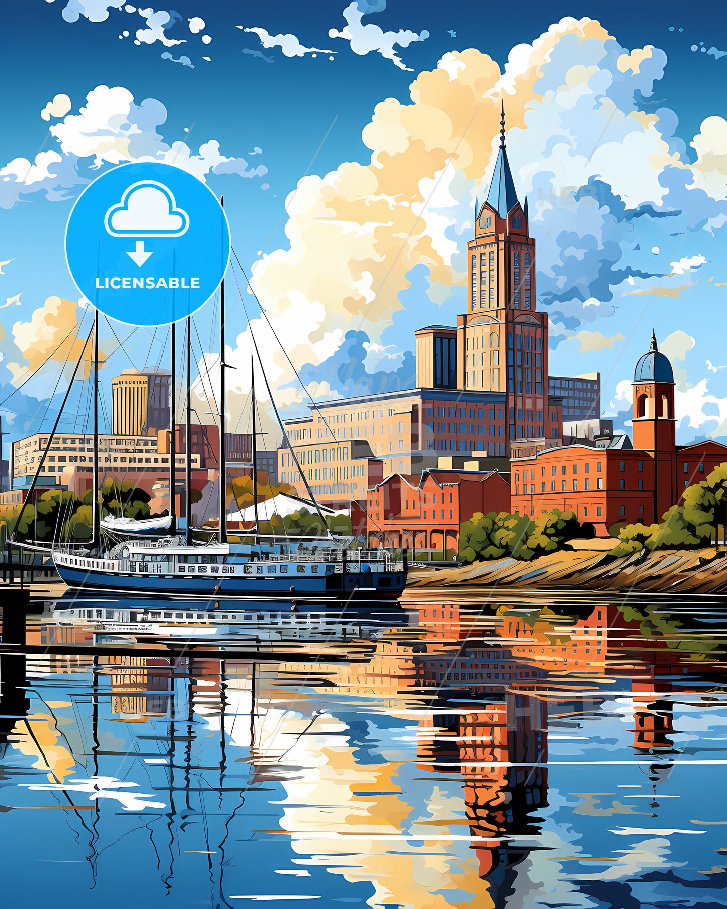 Mobile, Alabama, a boat on the water