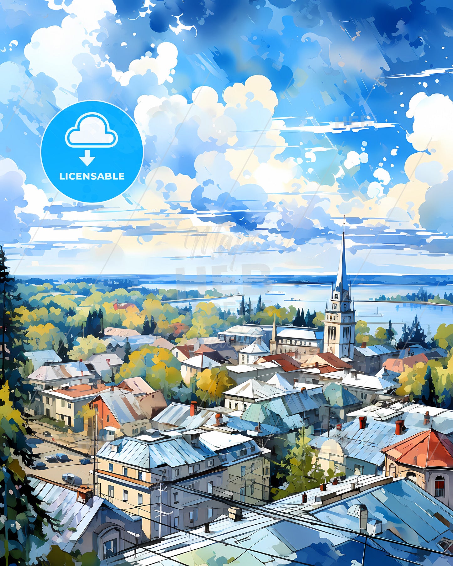 Mykolaiv, Ukraine, a city with trees and a church