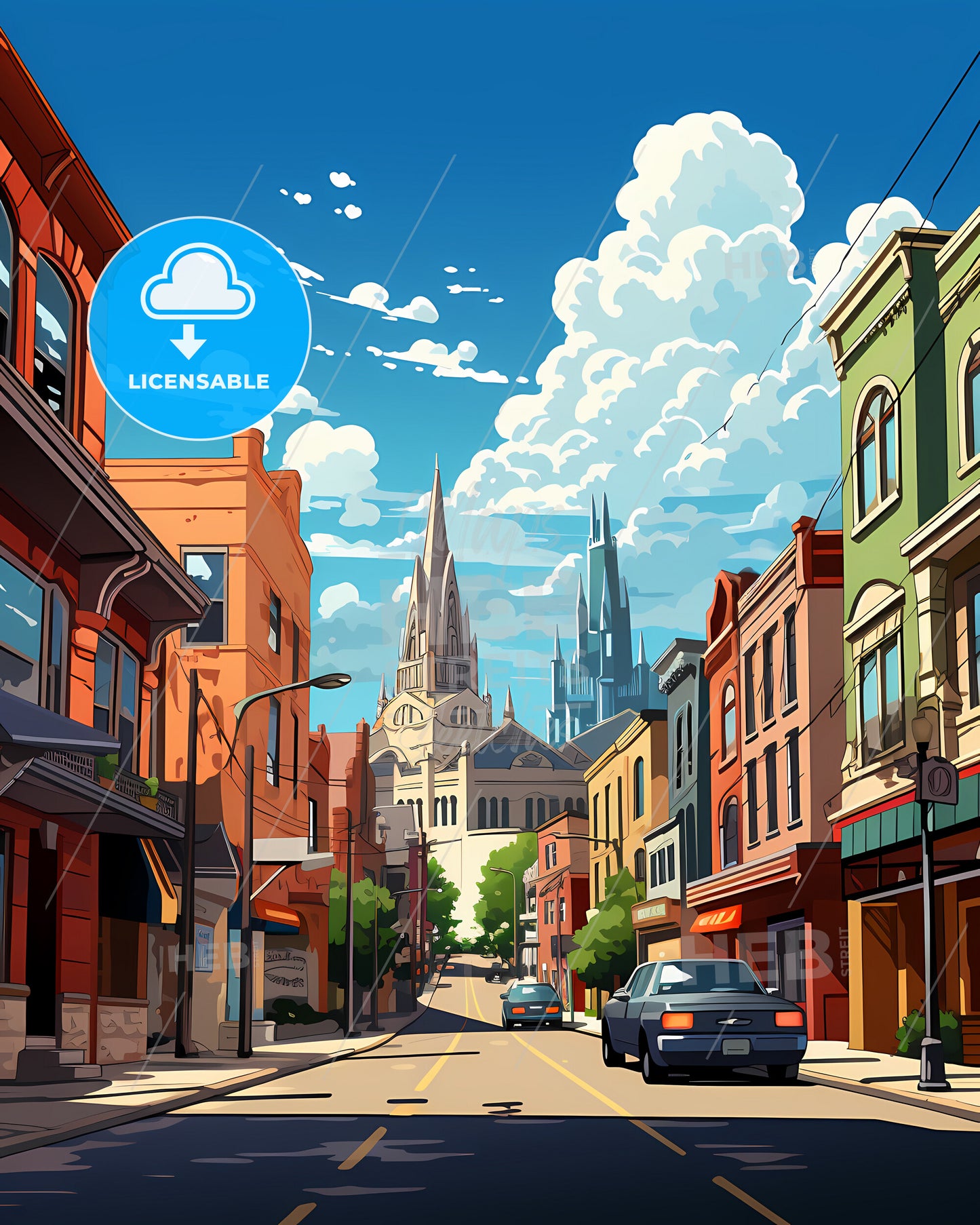 Janesville, Wisconsin, a street with cars and buildings