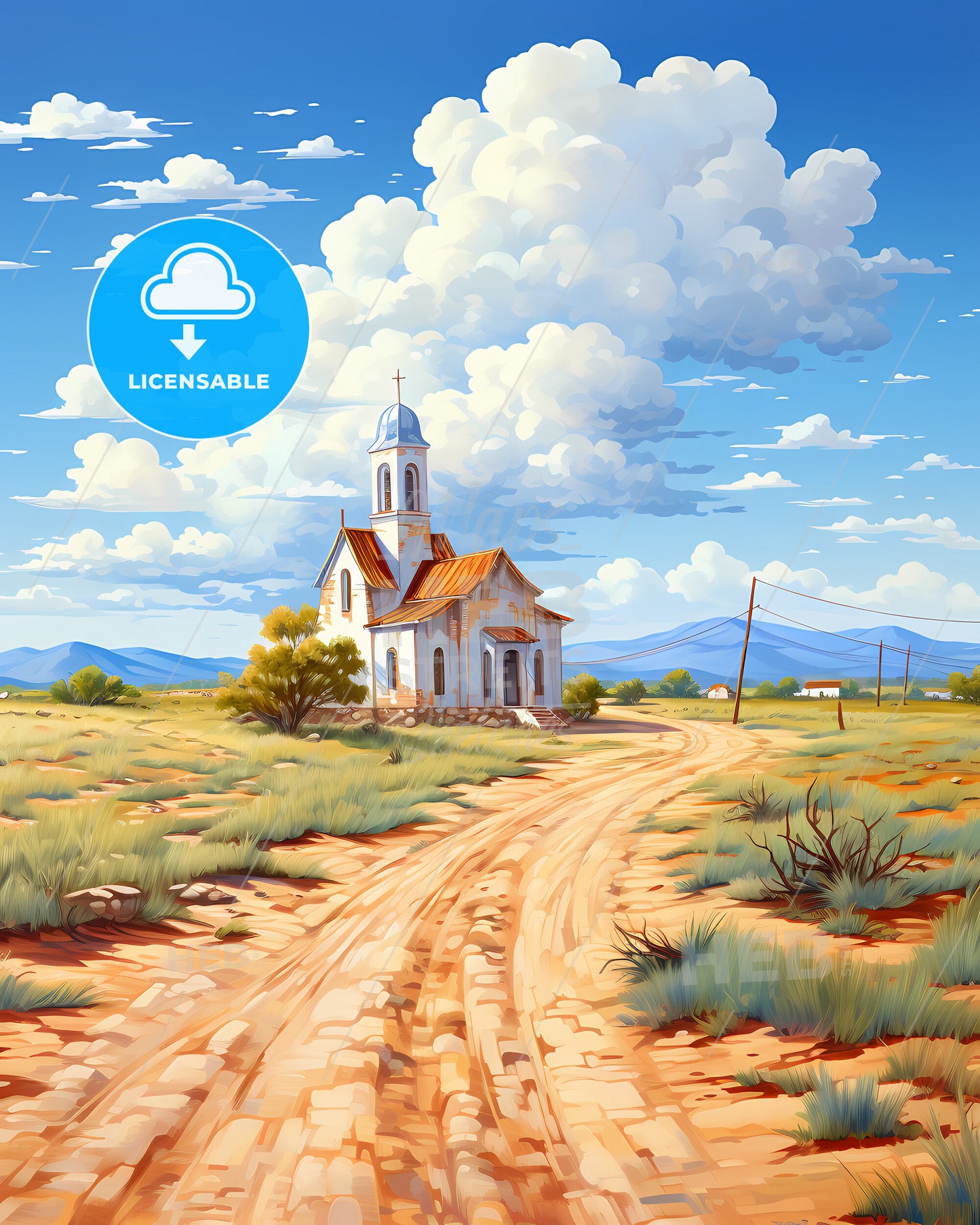 Mission, Texas, a white building in a desert