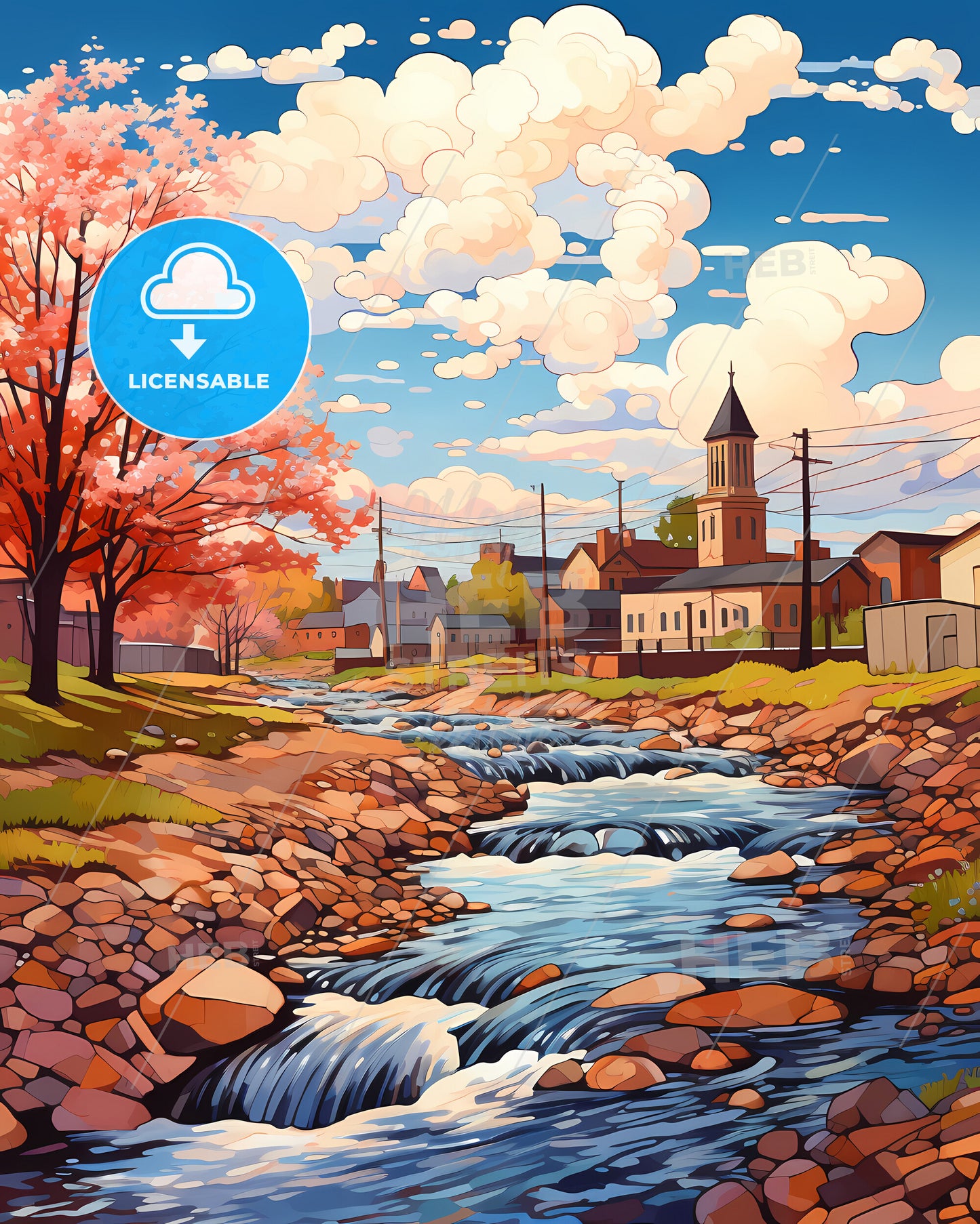 Bridgeport, Connecticut, a river running through a small town