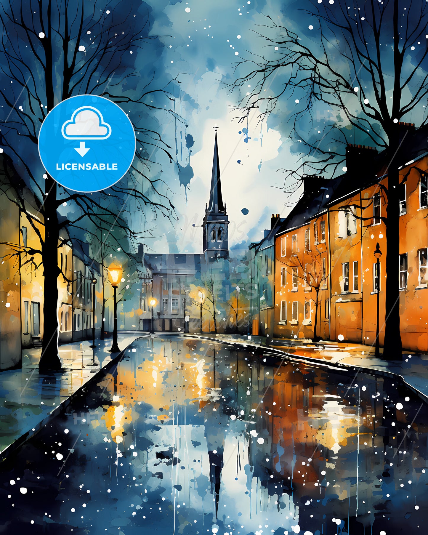 Norwich, East of England, a street with buildings and a church in the background