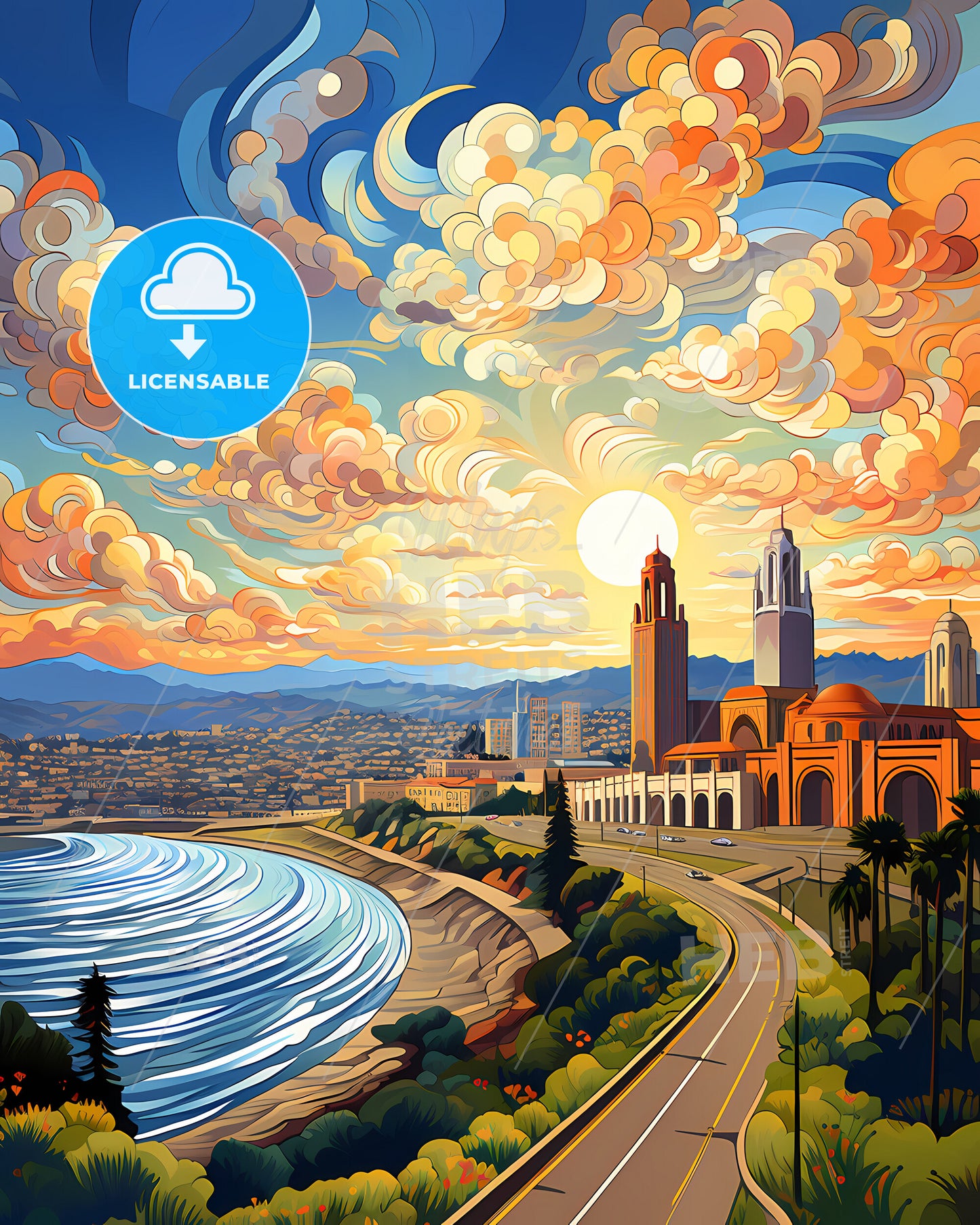 National City, California, a city with a road and water