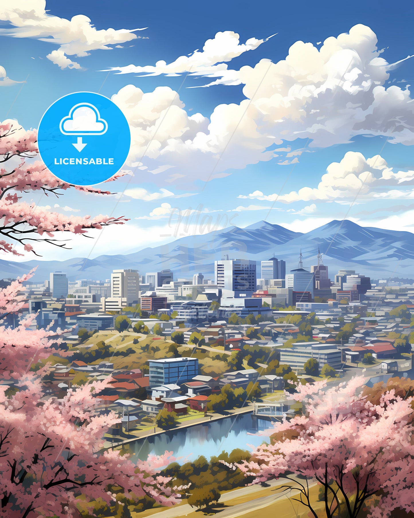 Prishtinã, Kosovo, a city with pink flowers