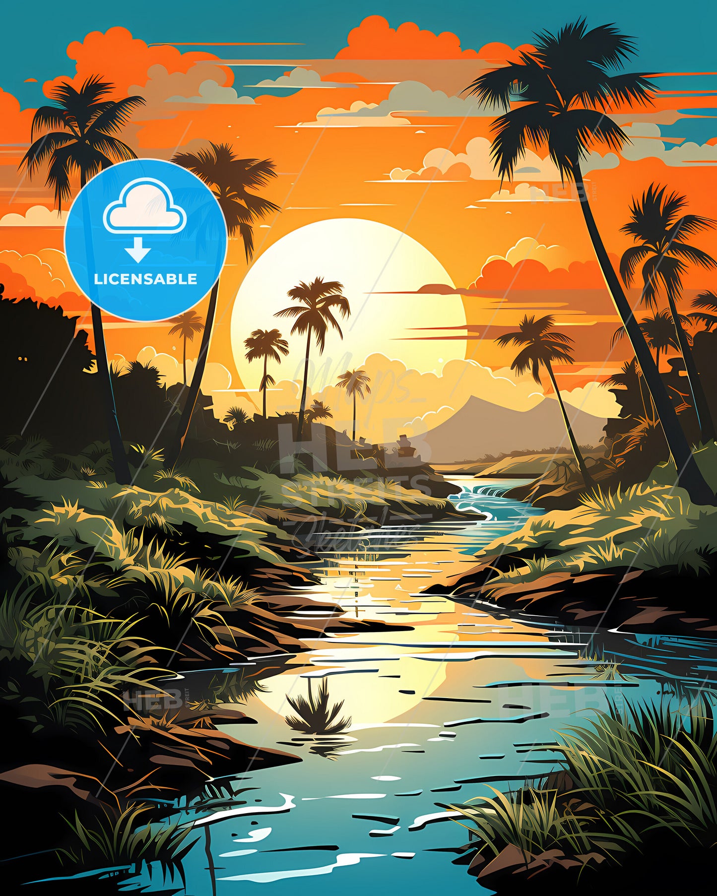 Boca Raton, Florida, a river running through a tropical forest