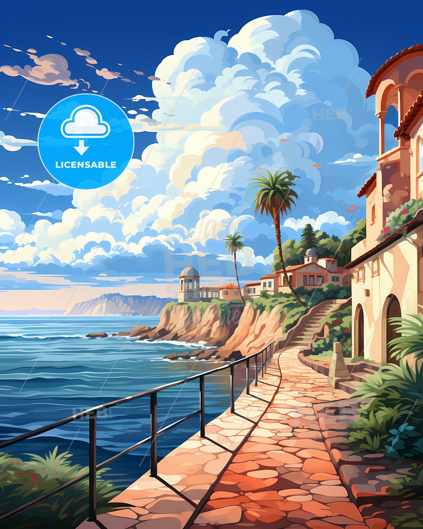 Laguna Niguel, California, a stone path leading to a beach