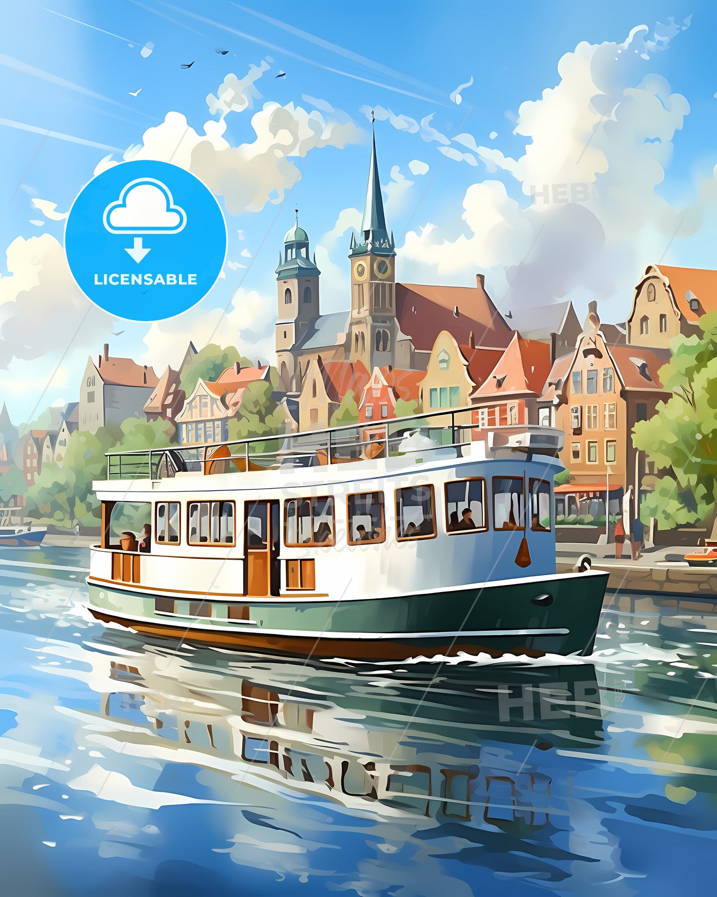 Zwijndrecht, Netherlands, a boat on a river