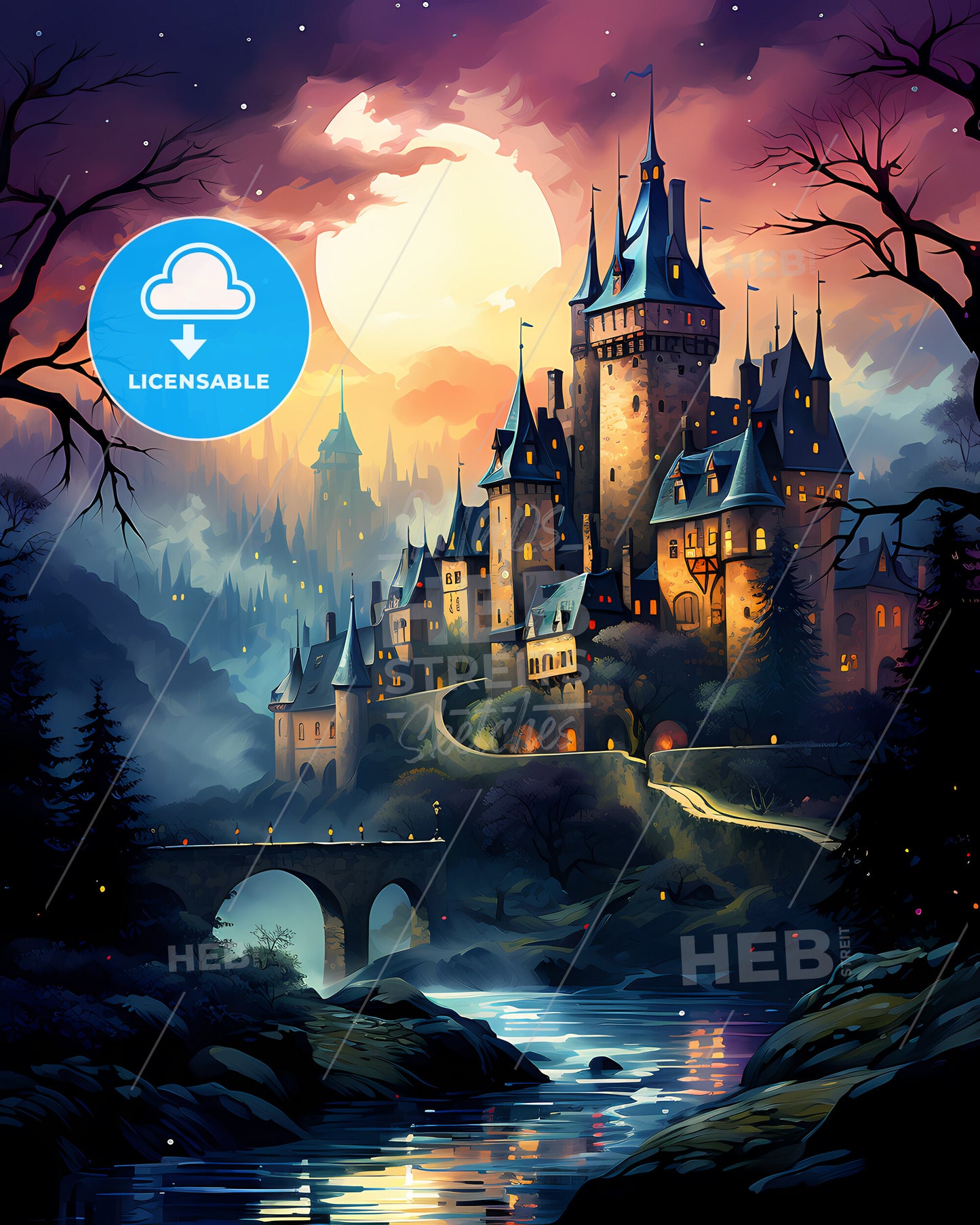 Luxembourg City, Luxembourg, a castle with a bridge and a river