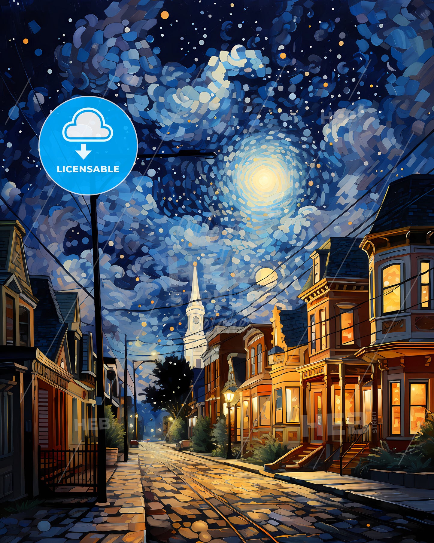 Camden, New Jersey, a street with houses and a church in the background