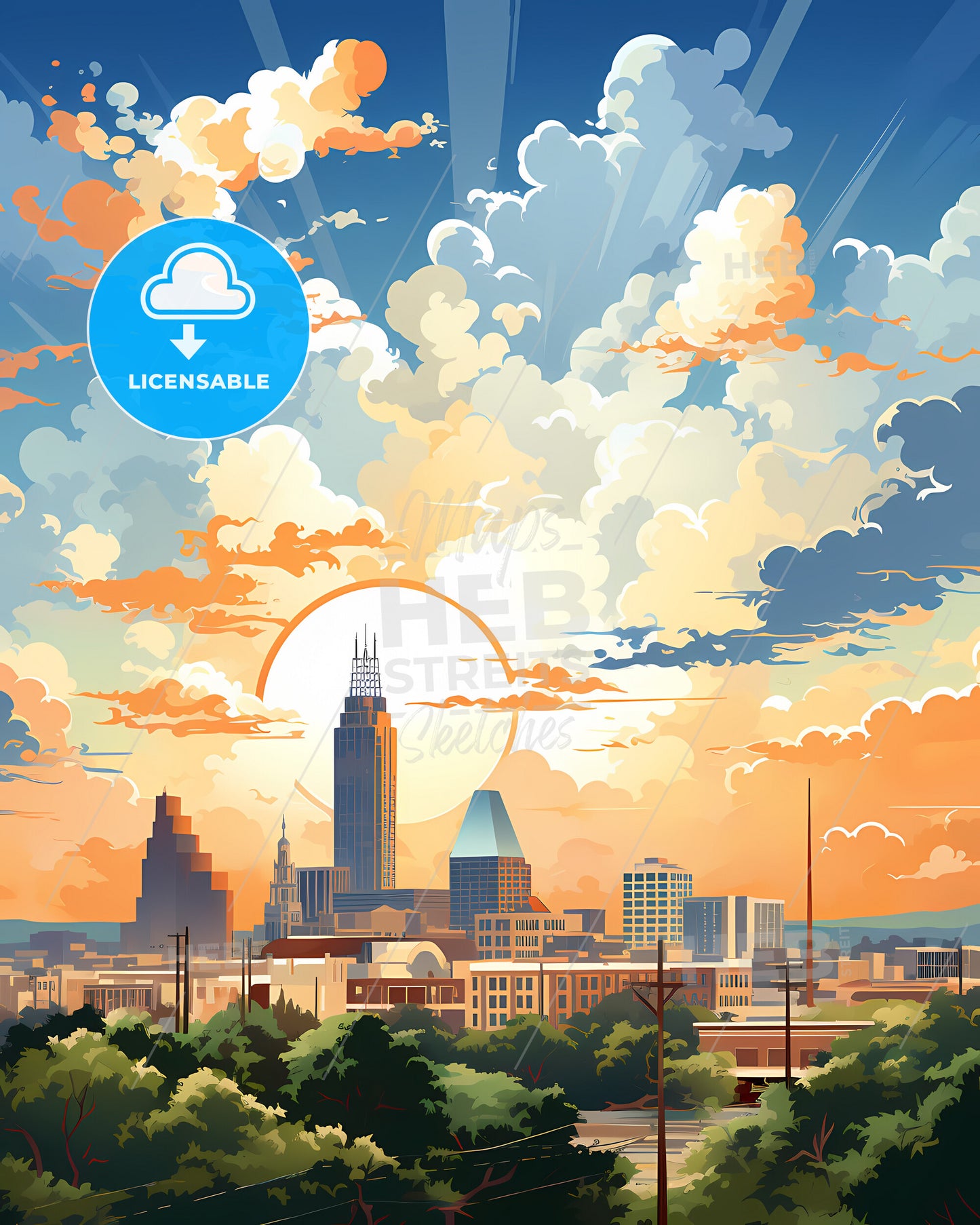 Mission, Texas, a city with clouds and sun