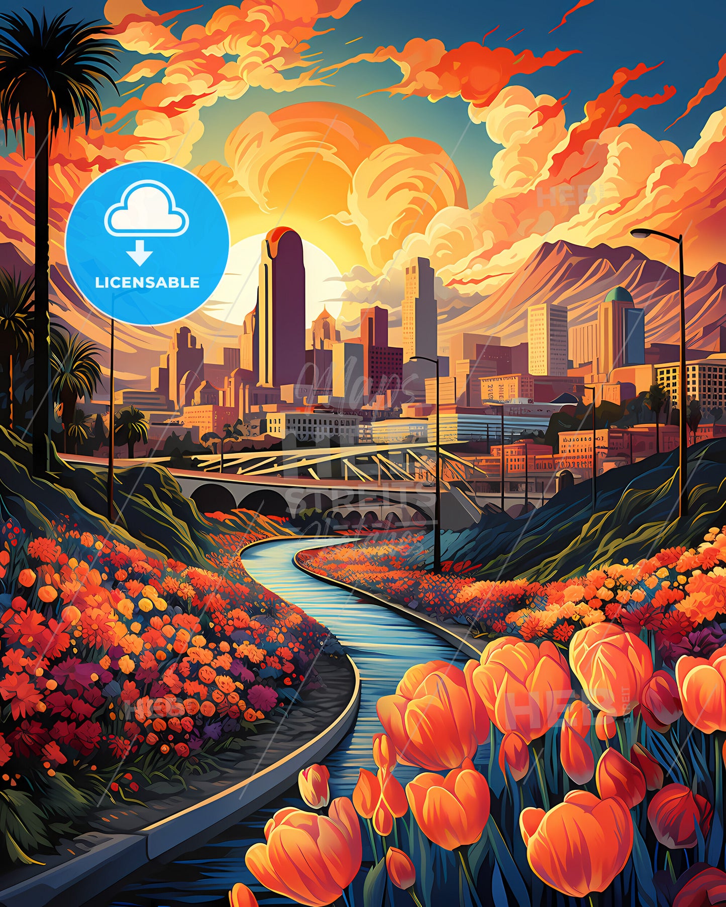 National City, California, a river running through a city