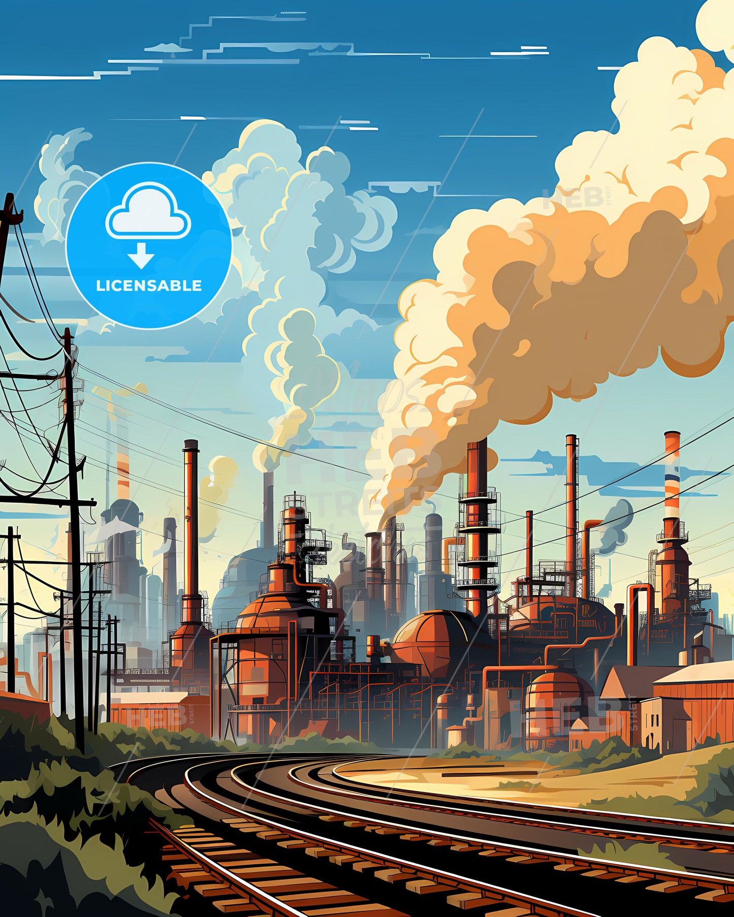 Whittier, California, a factory with smoke coming out of it