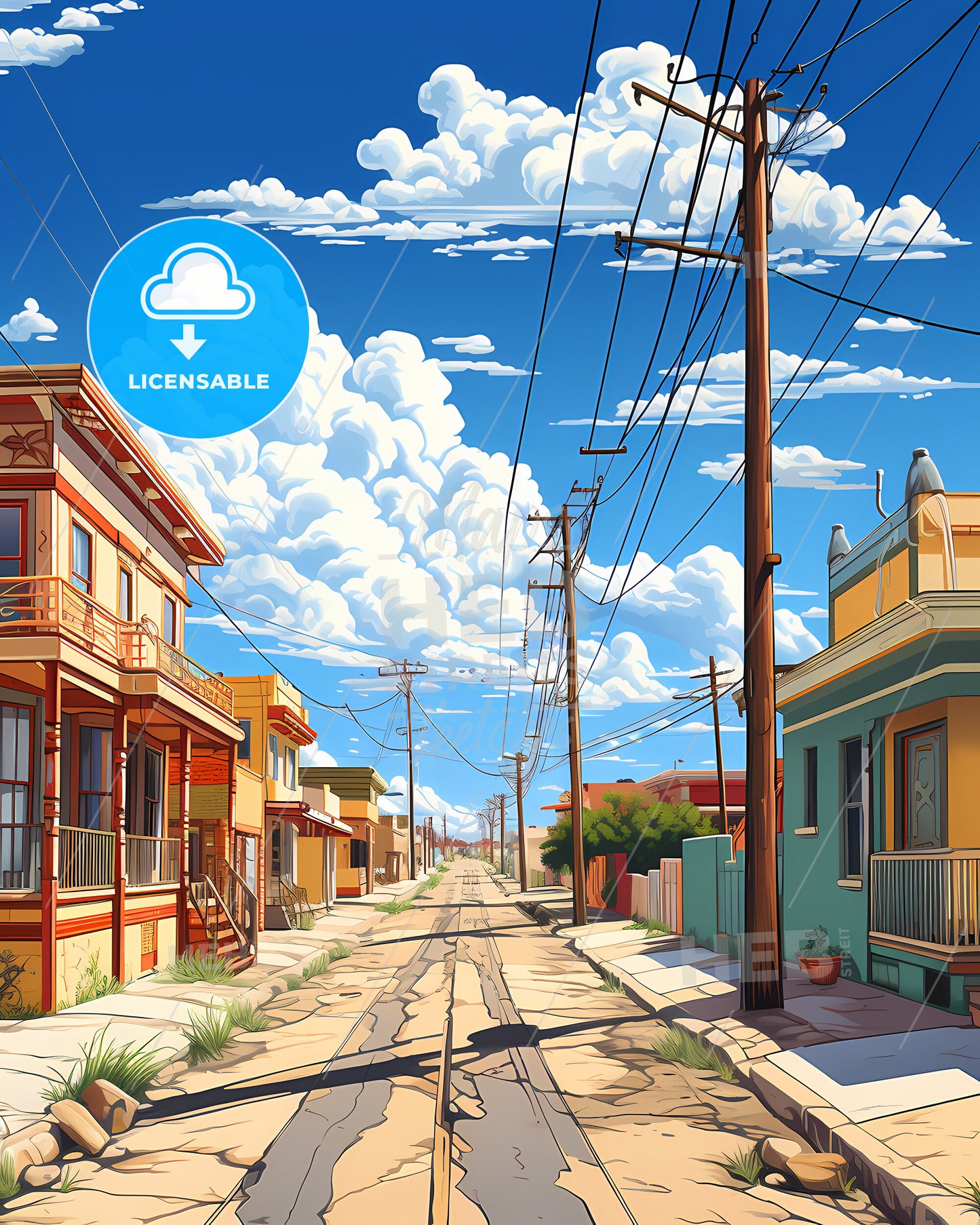 Aktau, Kazakhstan, a street with buildings and power lines