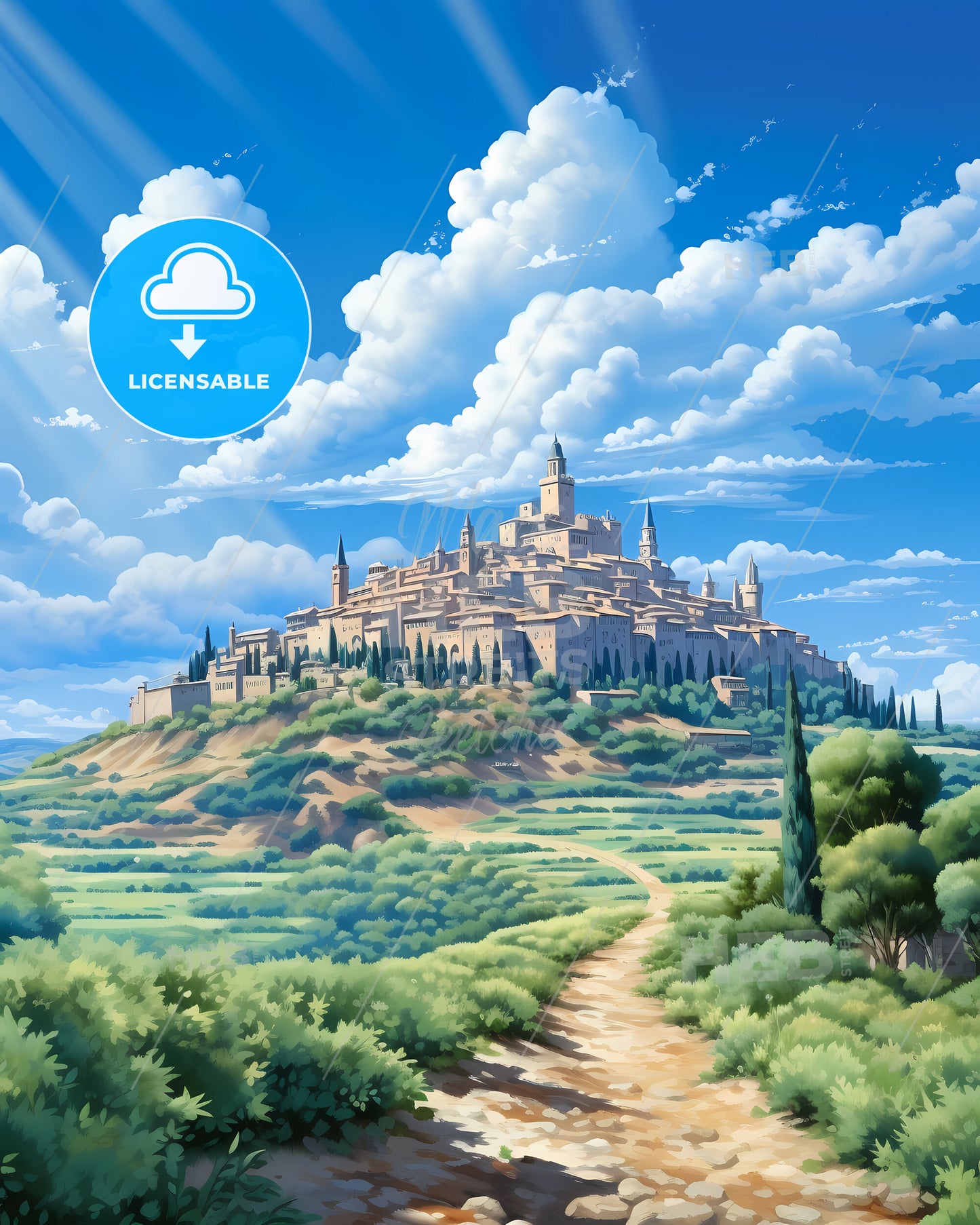 Foligno, Italy, a large city on a hill