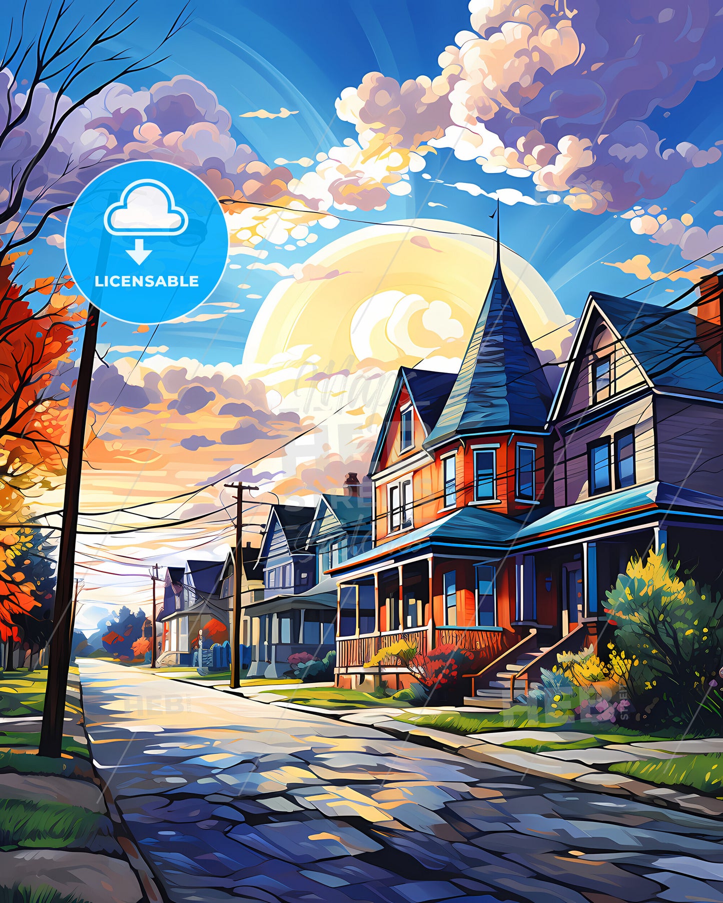 Somerville, Massachusetts, a street with houses and trees