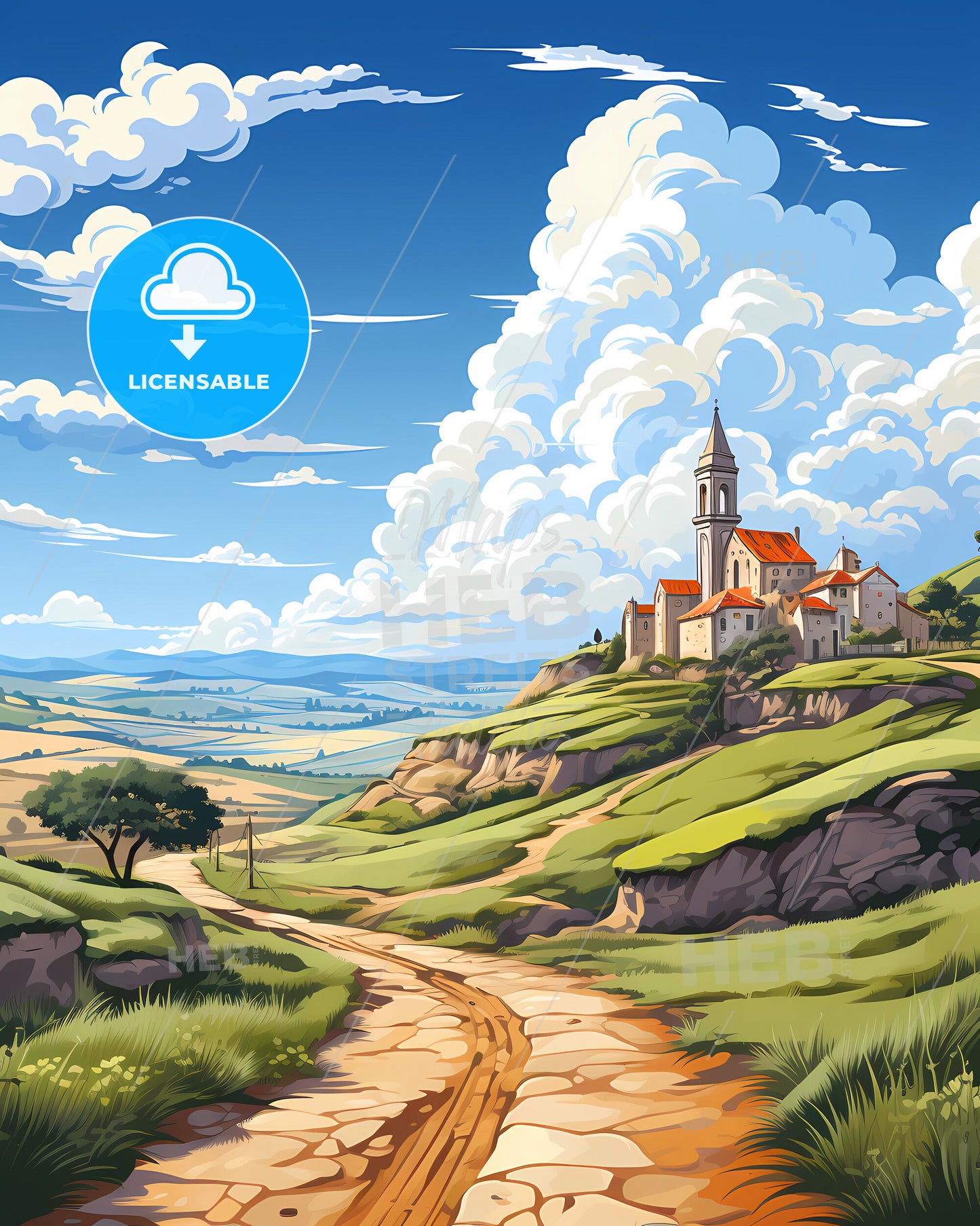 Covilha, Portugal, a landscape with a road and a building on top of it