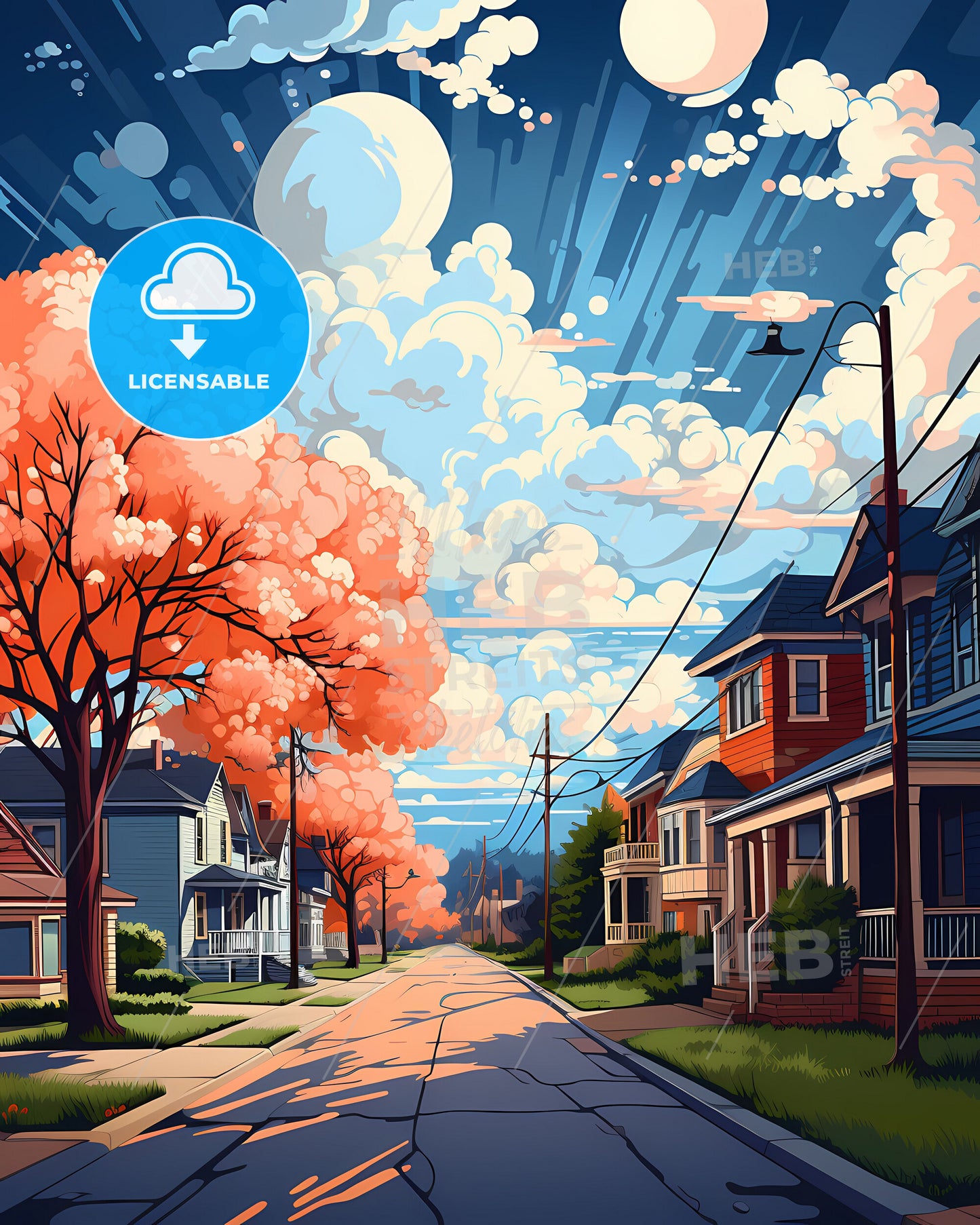 Waukegan, Illinois, a street with houses and trees