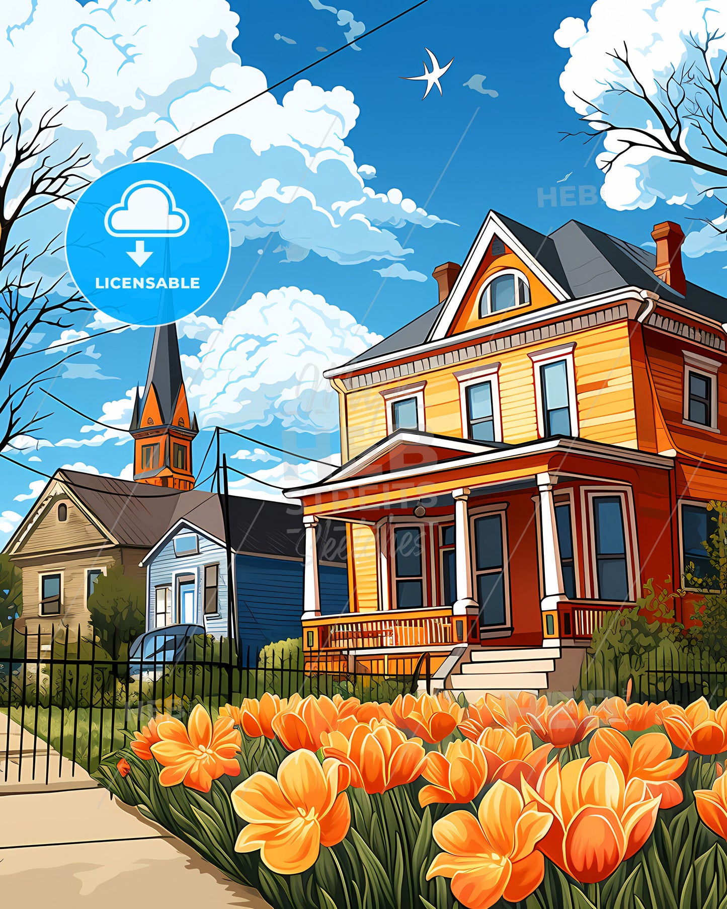 Pawtucket, Rhode Island, a house with flowers in front of it