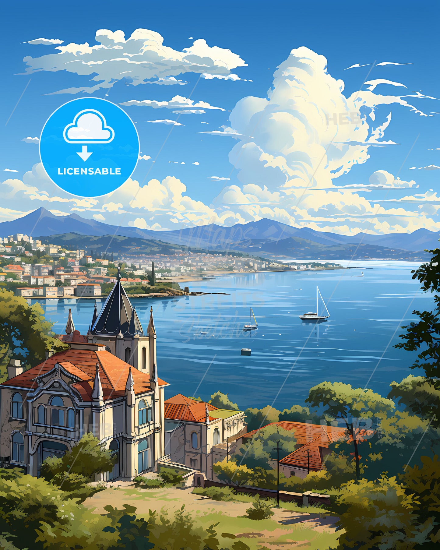 Vigo, Spain, a building next to a body of water