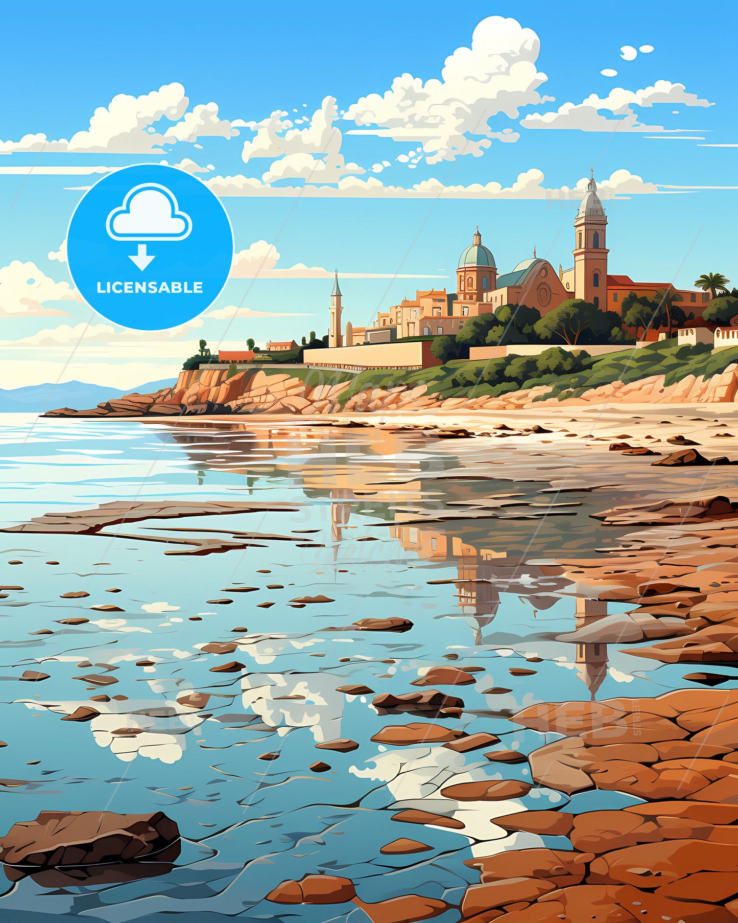 Trapani, Italy, a city on a rocky shore