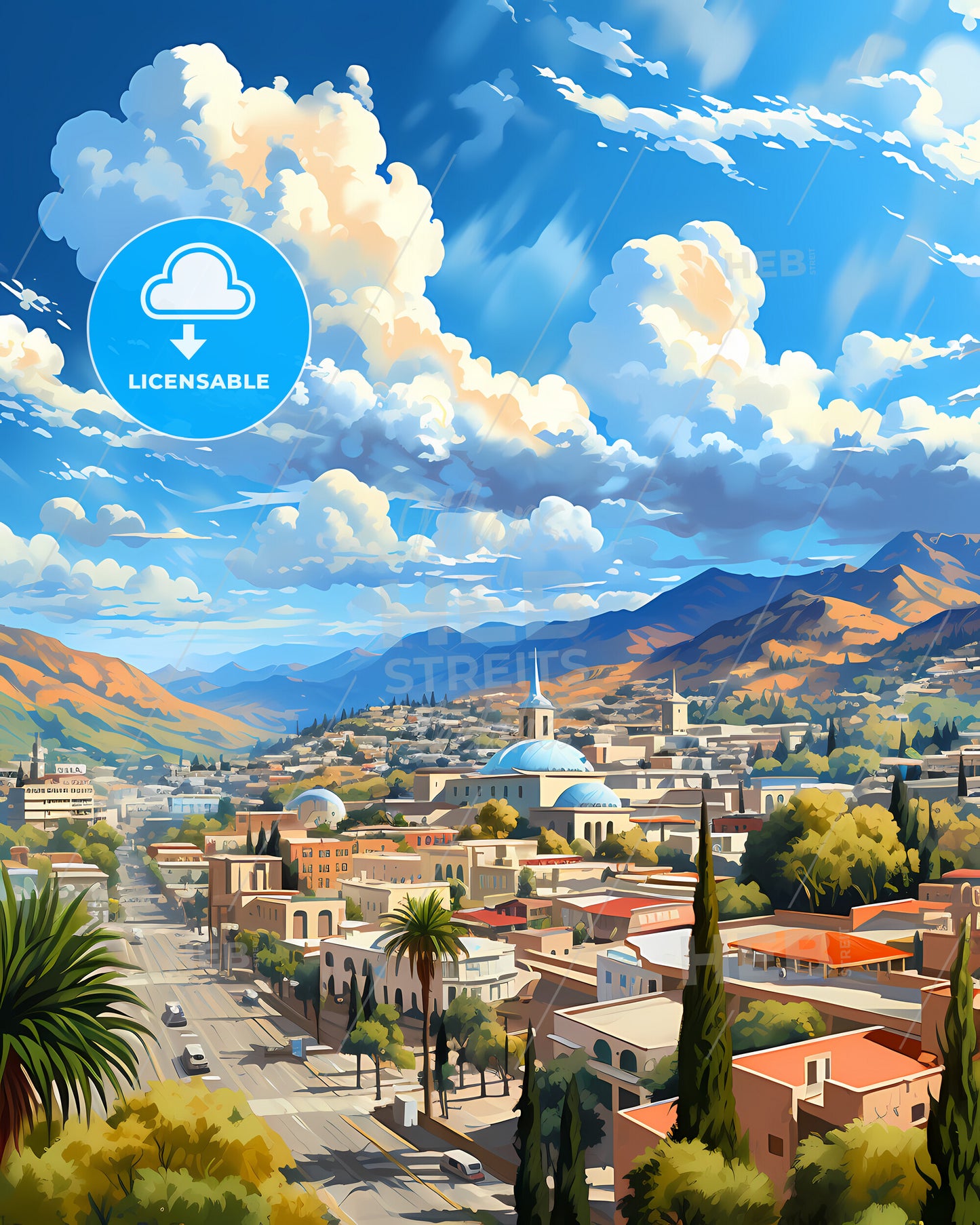 Burbank, California, a city in the mountains