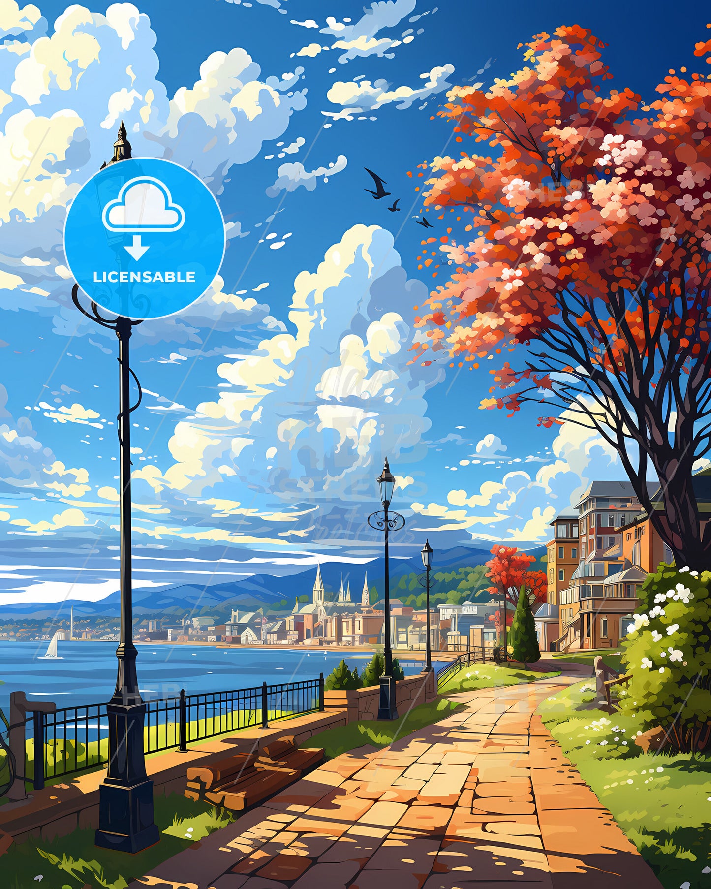 Fort Smith, Arkansas, a street lamp next to a lake