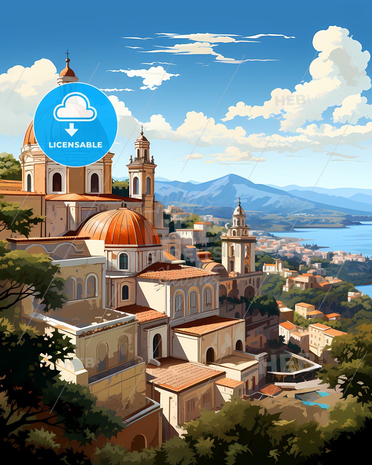 Naples, Italy, a building with a dome on top of it