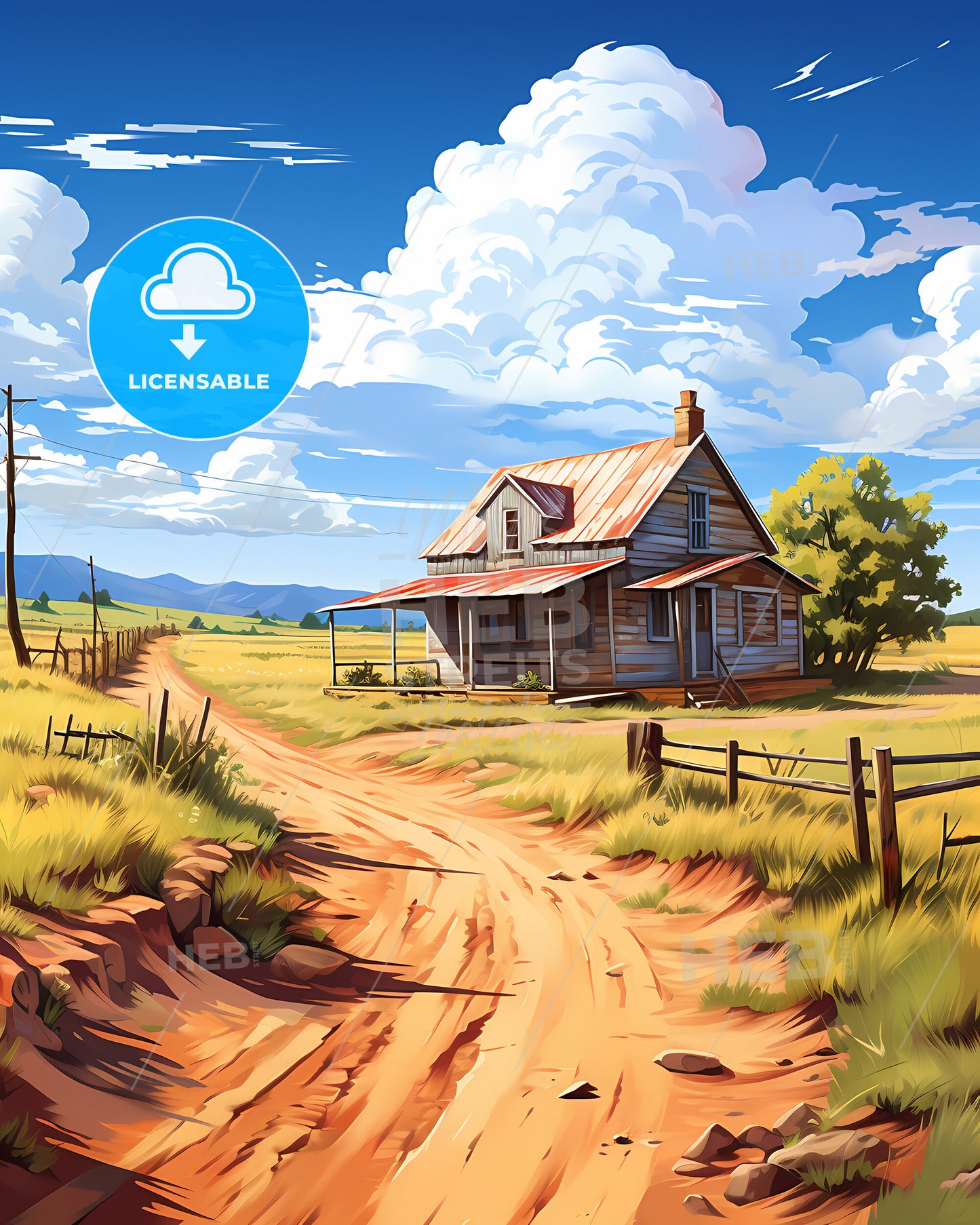 Kentau, Kazakhstan, a house in a field with Kaunas Castle in the background