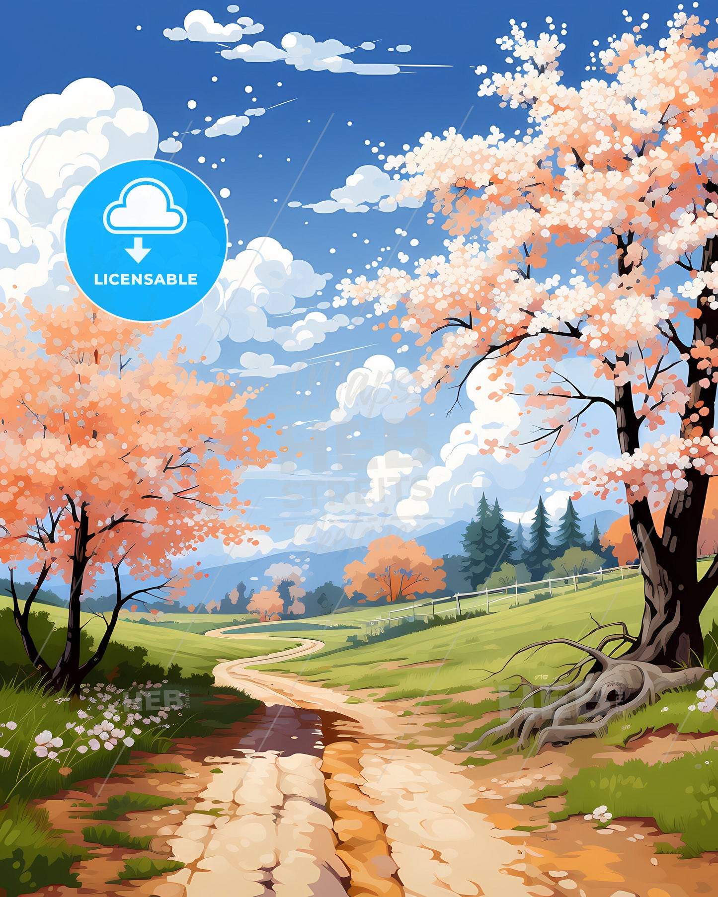 Eagan, Minnesota, a dirt road through a grassy field with pink flowers