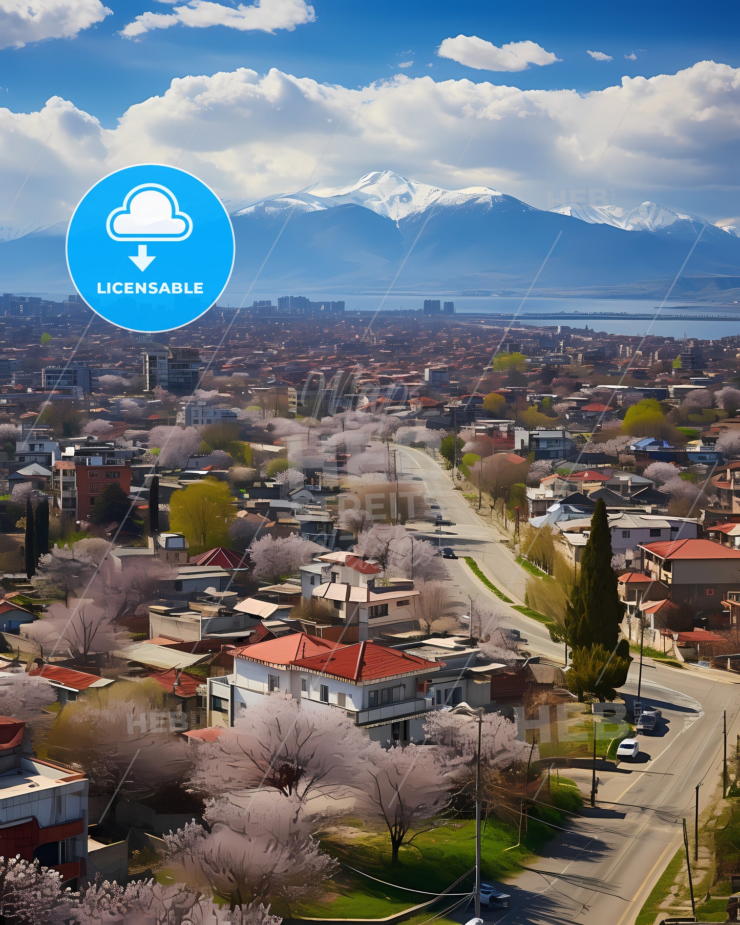 Bucharest, Romania, a city with trees and mountains in the background