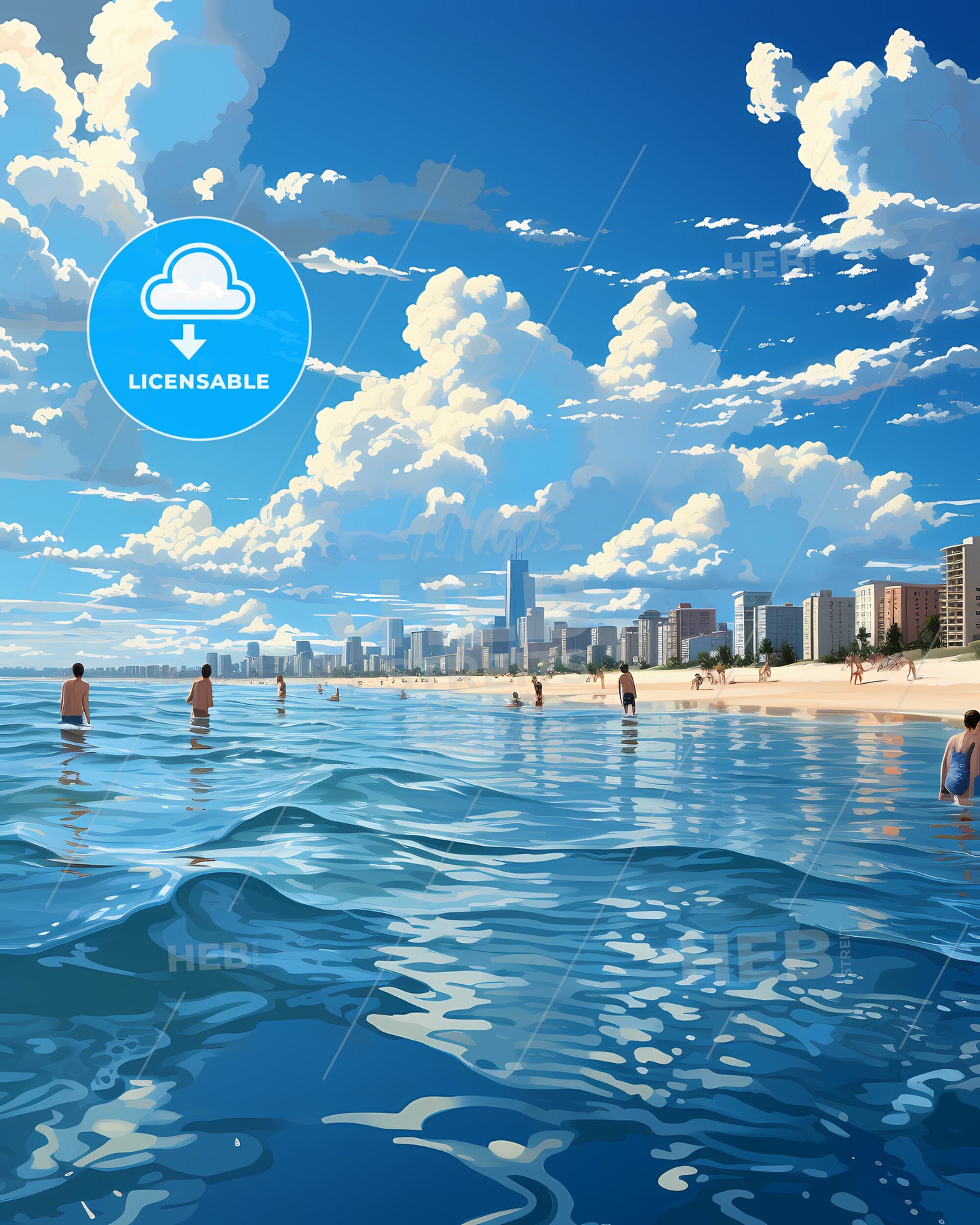 Daytona Beach, Florida, a group of people in the water at a beach