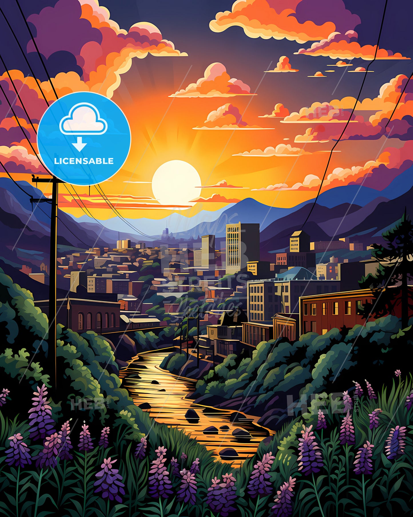 Burbank, California, a river running through a city